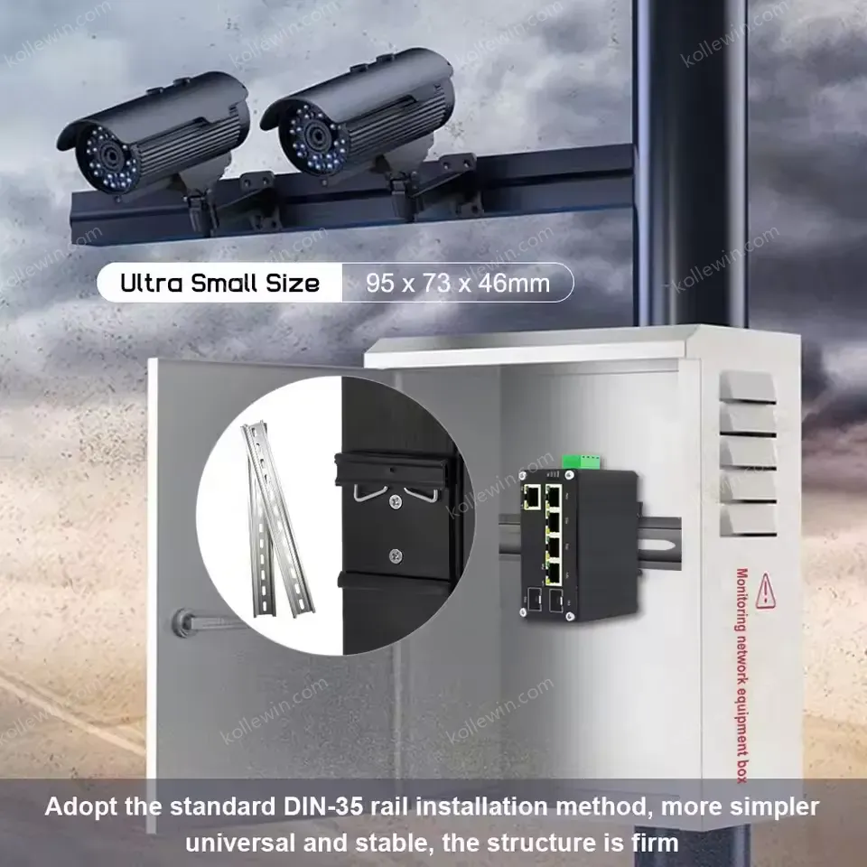 High-Power Industrial PoE++ Solution, 90W Per Port for PTZ Cameras/Digital Signage, 360W Total, 4-Port 90W PoE++ Switch