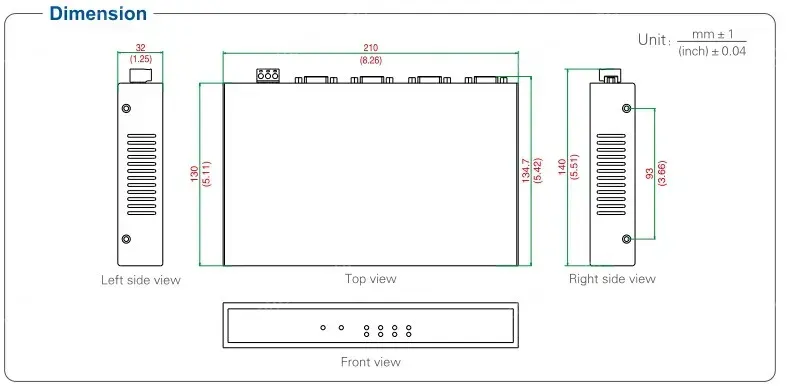 UOTEK USB to RS-232 Converter 4 Ports RS232 Conversion Adapter USB2.0 Serial 9-Pin COM DB9 Connector ESD UT-860
