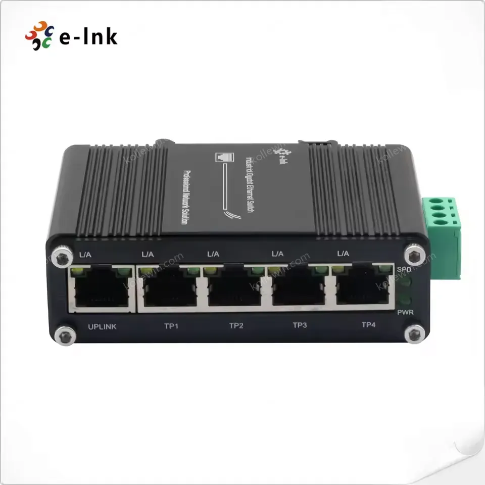 Mini Industrial 5-Port Gigabit Ethernet Switch DIN-Rail / Wall-mount IP40 Camera Aluminum Cheap