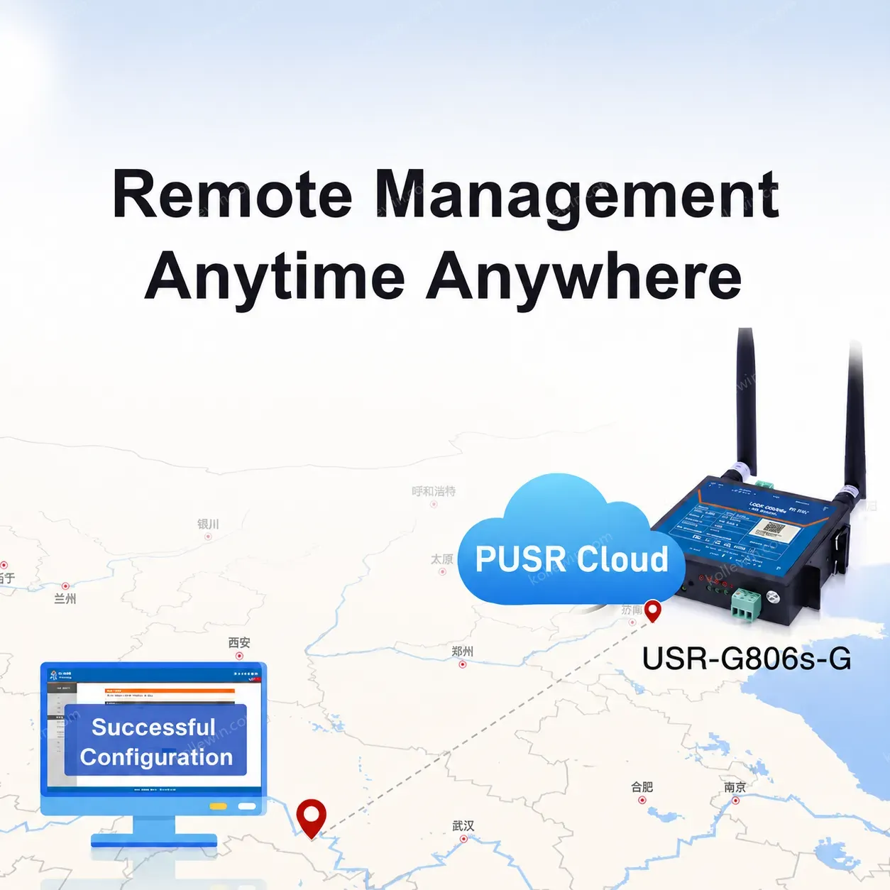 PUSR Industrial 4G LTE Router with Firewall Support 2.4GHz WiFi Multiple VPN Various Cloud Platforms USR-G806s-G