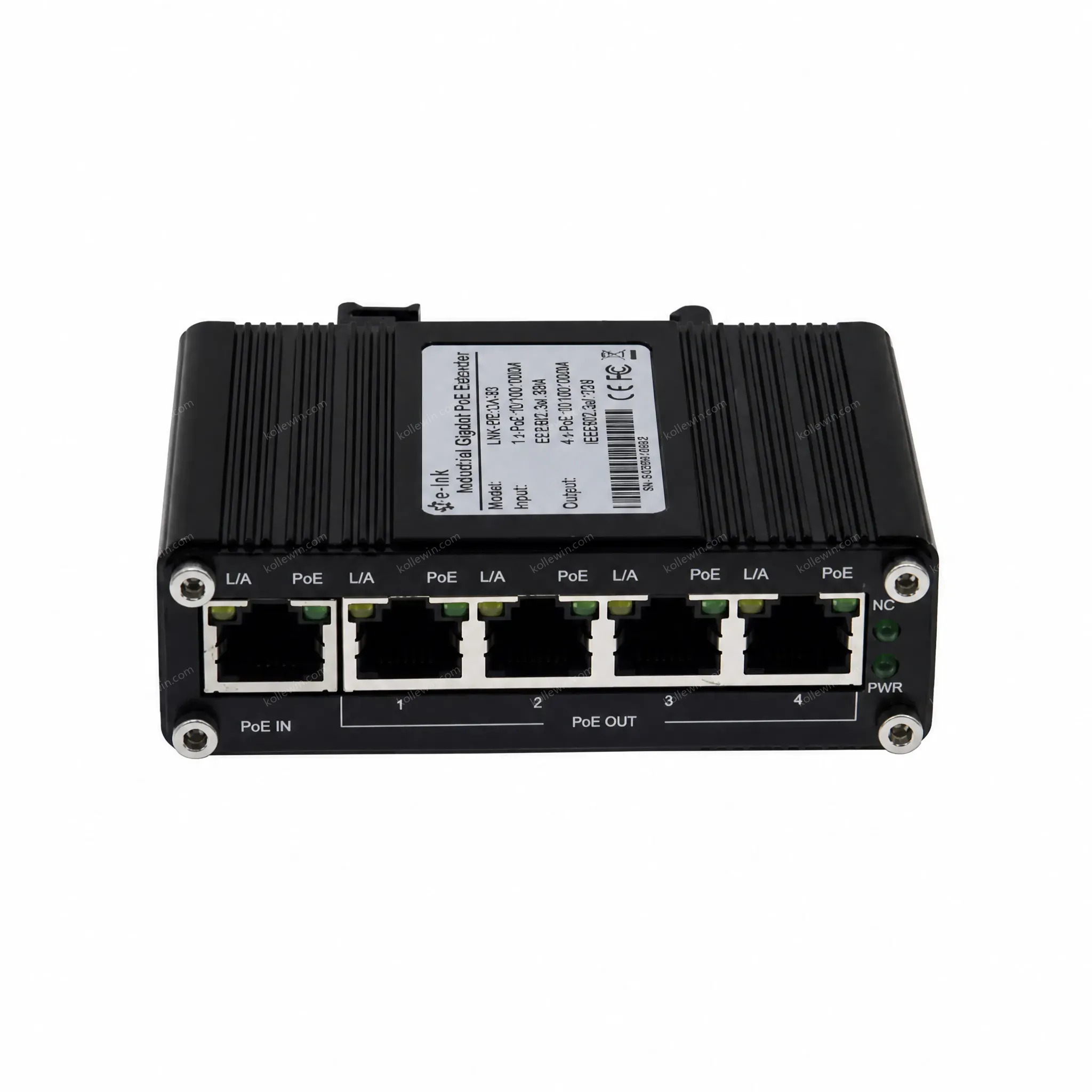 Industrial Gigabit PoE Extender with 50~57V DC Input Power 30W DIN-Rail and Wall Mount for CCTV