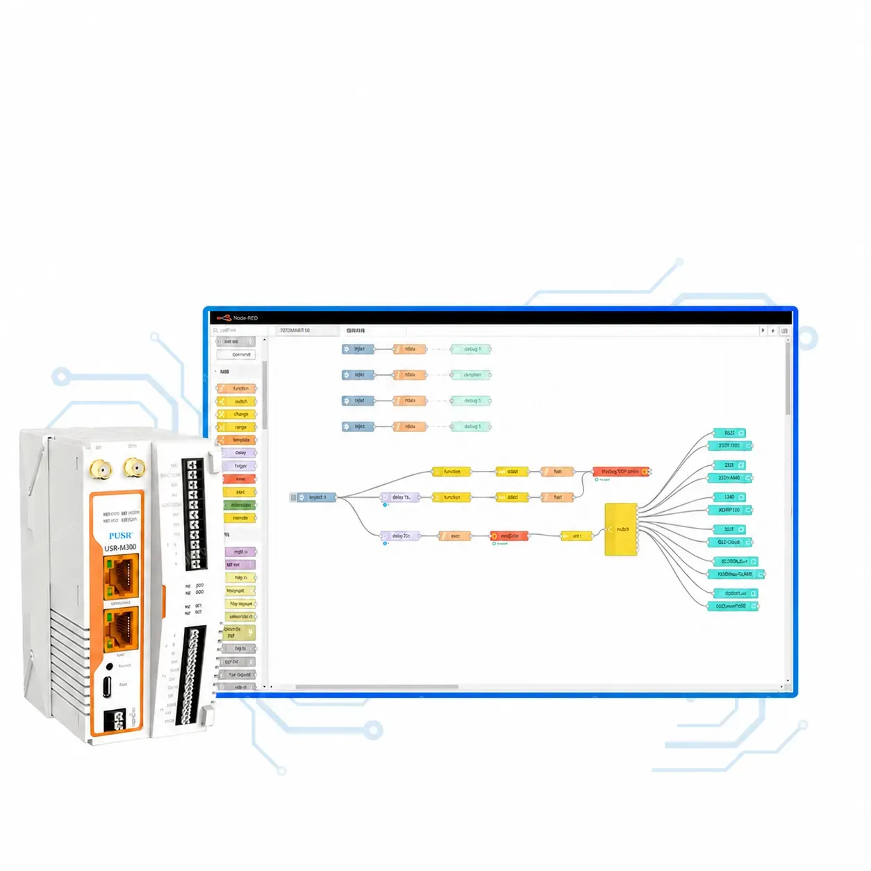 PUSR USR-M300 High Performance Edge IoT Gateway Support User Self-Development Can Expand IO As Needededge Computing Capabilitie