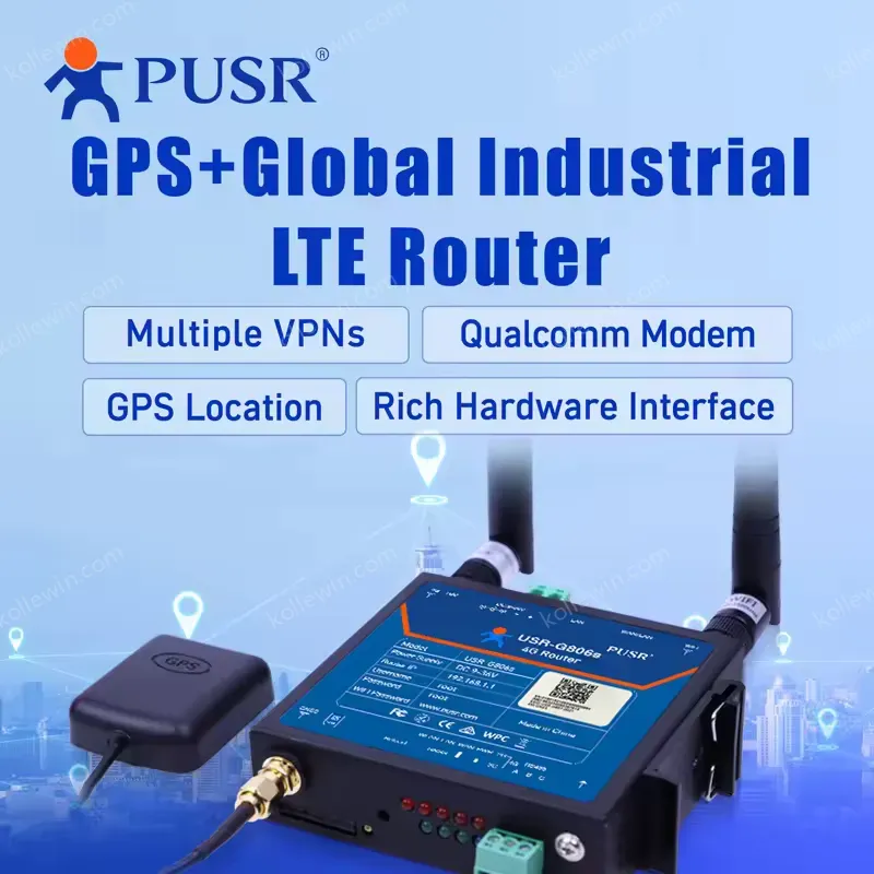 USR-G806s-Gd Global Ban Industrial 4G LTE Router with 1*WAN/LAN,1*LAN GPS Function Enhanced OPENVPN RS485 Serial Port
