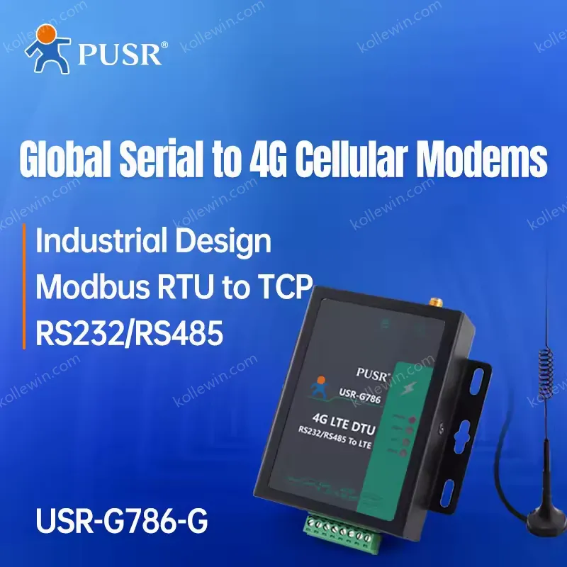 G786-G Global Frequency Industrial Cellular Modem 4G LTE RS232 or RS485 Port