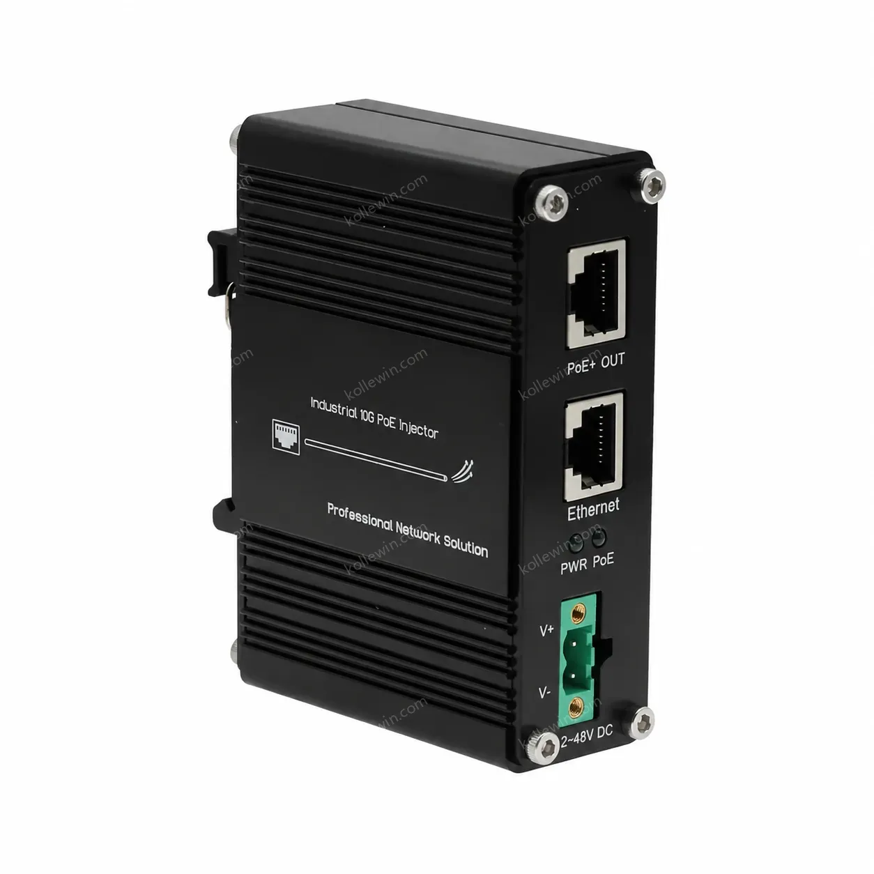 12~48V DC Power Input Industrial 10G PoE+ Injector