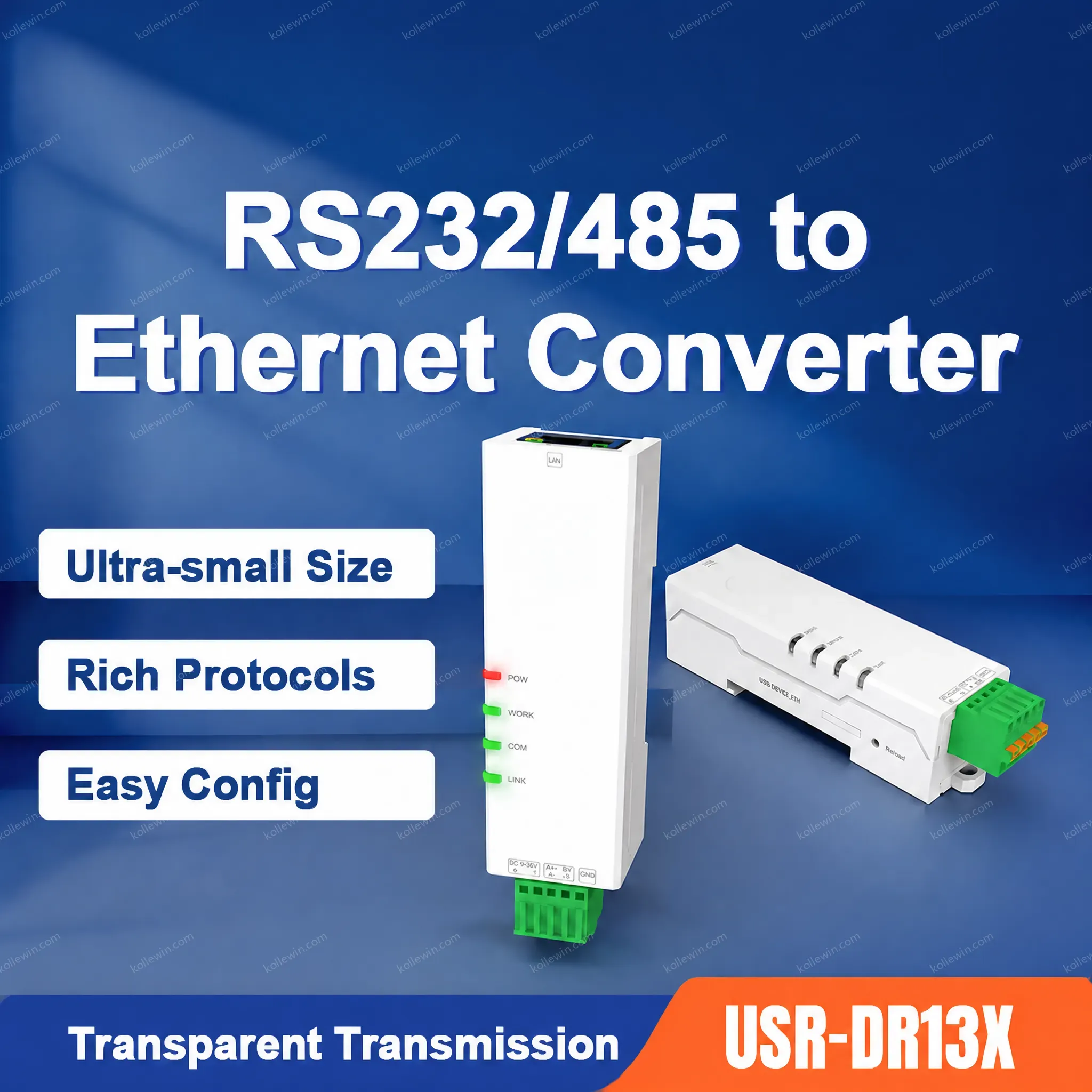 PUSR DIN Rail RS485 to Ethernet Device converter Modbus IOT Gateway Modbus RTU to Modbus TCP Serial Device Server USR-DR134