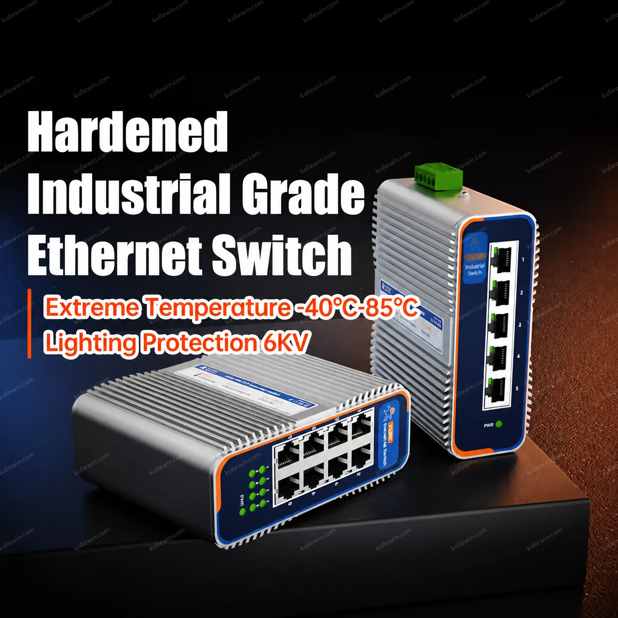 PUSR 5/8-Port 10/100/1000Mbps Industrial Gigabit Ethernet Switch VLAN Support QoS Lighting Protection 6KV Plug&Play USR-ISG/ISF