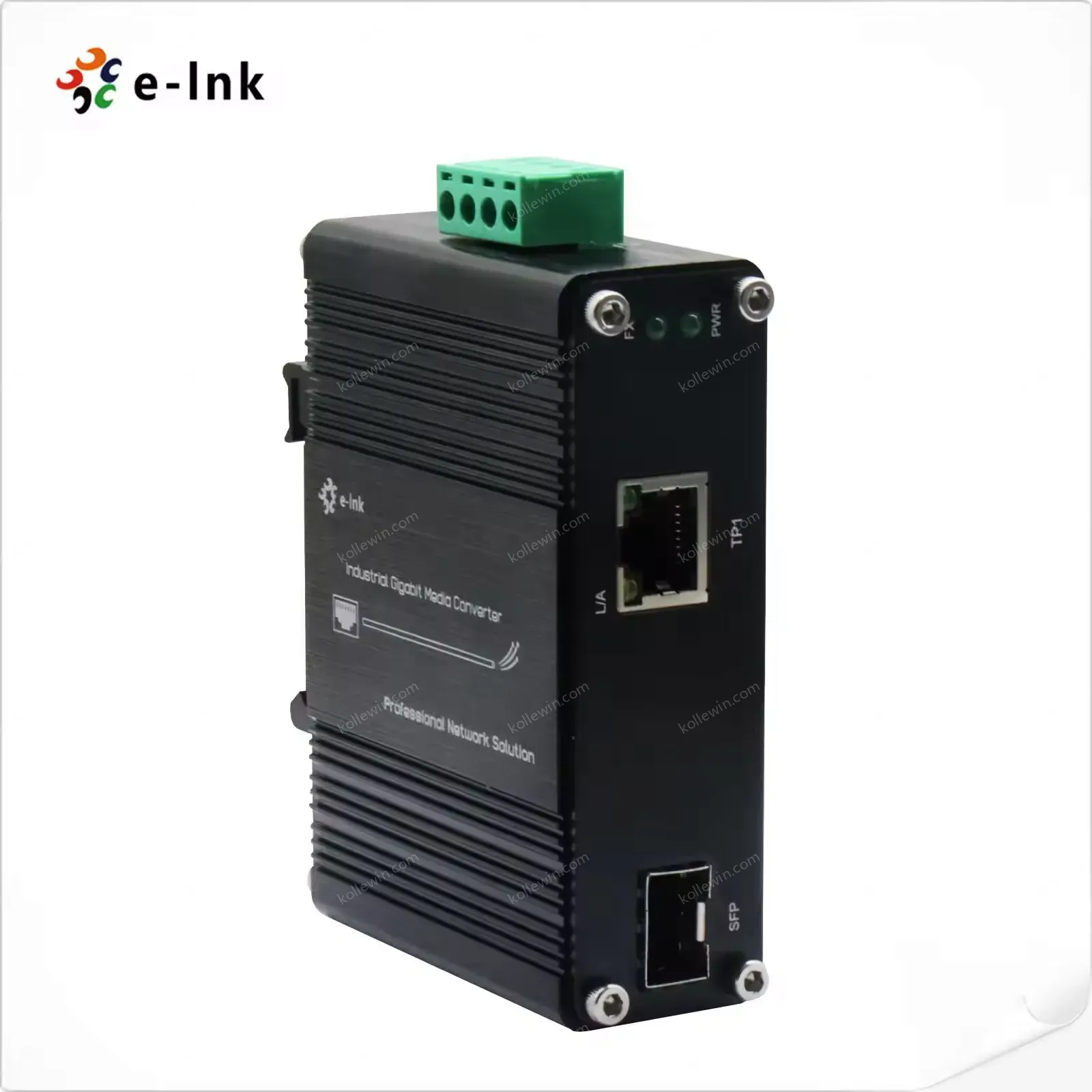 Industrial DIN-Rail 2.5G Media Converter 1-Port 2500BASE-T to 10G SFP+ for IoT AIoT Networks -40℃ to 75℃