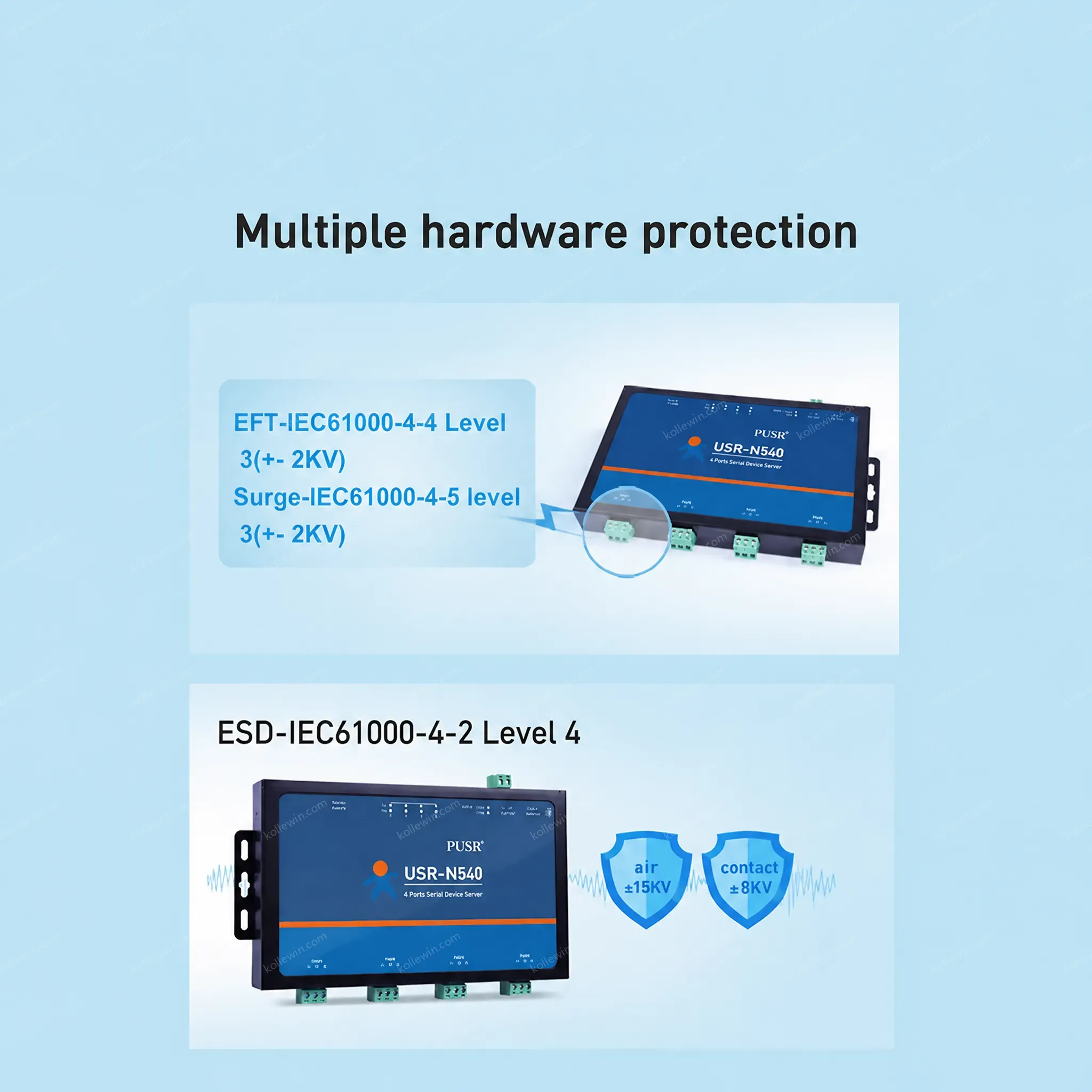 USR-N540 H7-4 Version 4 Ports Serial Server RS485 Ethernet Converter IoT Device Modbus Gateway MQTT/SSL DC 9-36V 2-Year Warranty