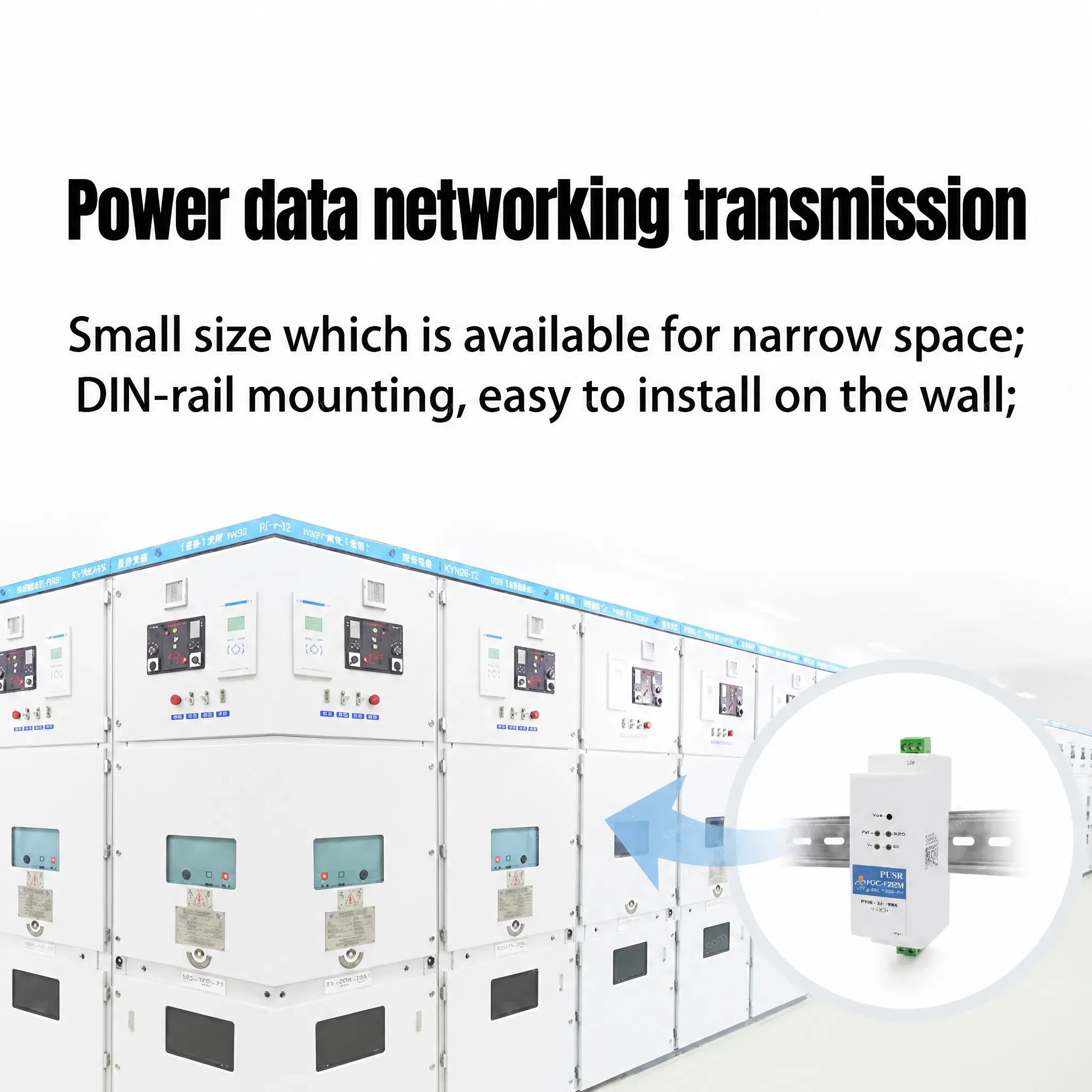 USR-DR302 Din Rail RS485 to TCP IP Converter RS485 to Ethernet Support Modbus Gateway Bidirectional Transparent Transmission