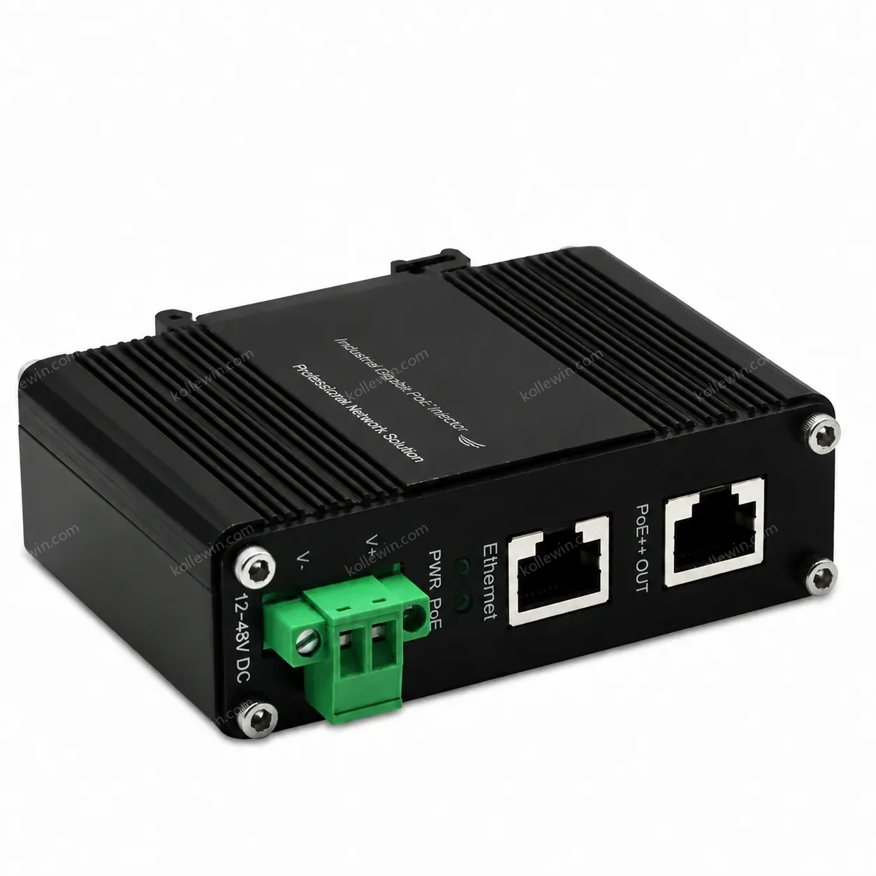 Industrial Gigabit Injector 95W 802.3bt PoE++ 12~48VDC Wide Range Power Input with Power Booster Function