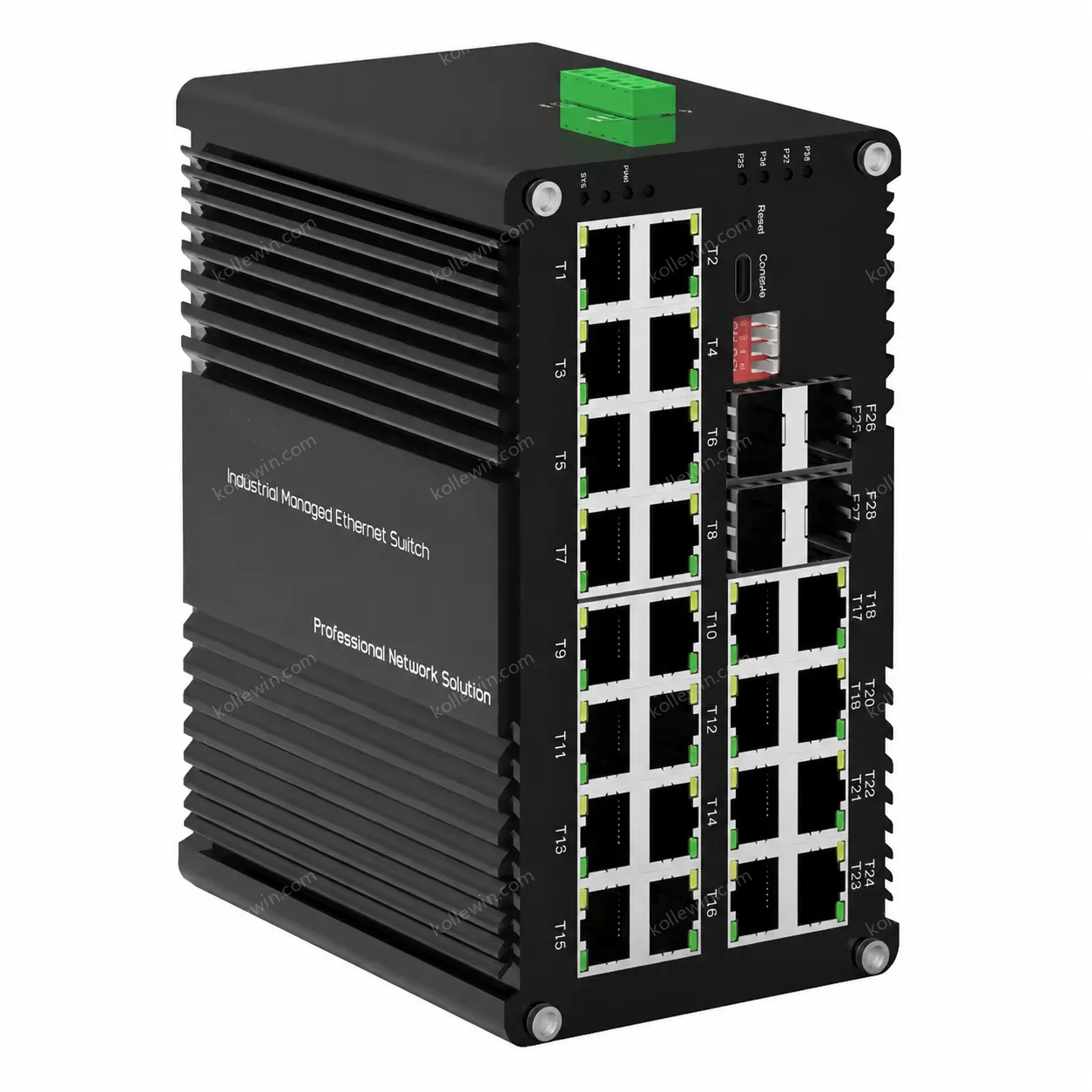 Outdoor 24 Port Managed Switch 101001000T 802.3at 30w to 4 Port 1000X SFP Din Rail Industrial Fiber Gigabit Poe Switch