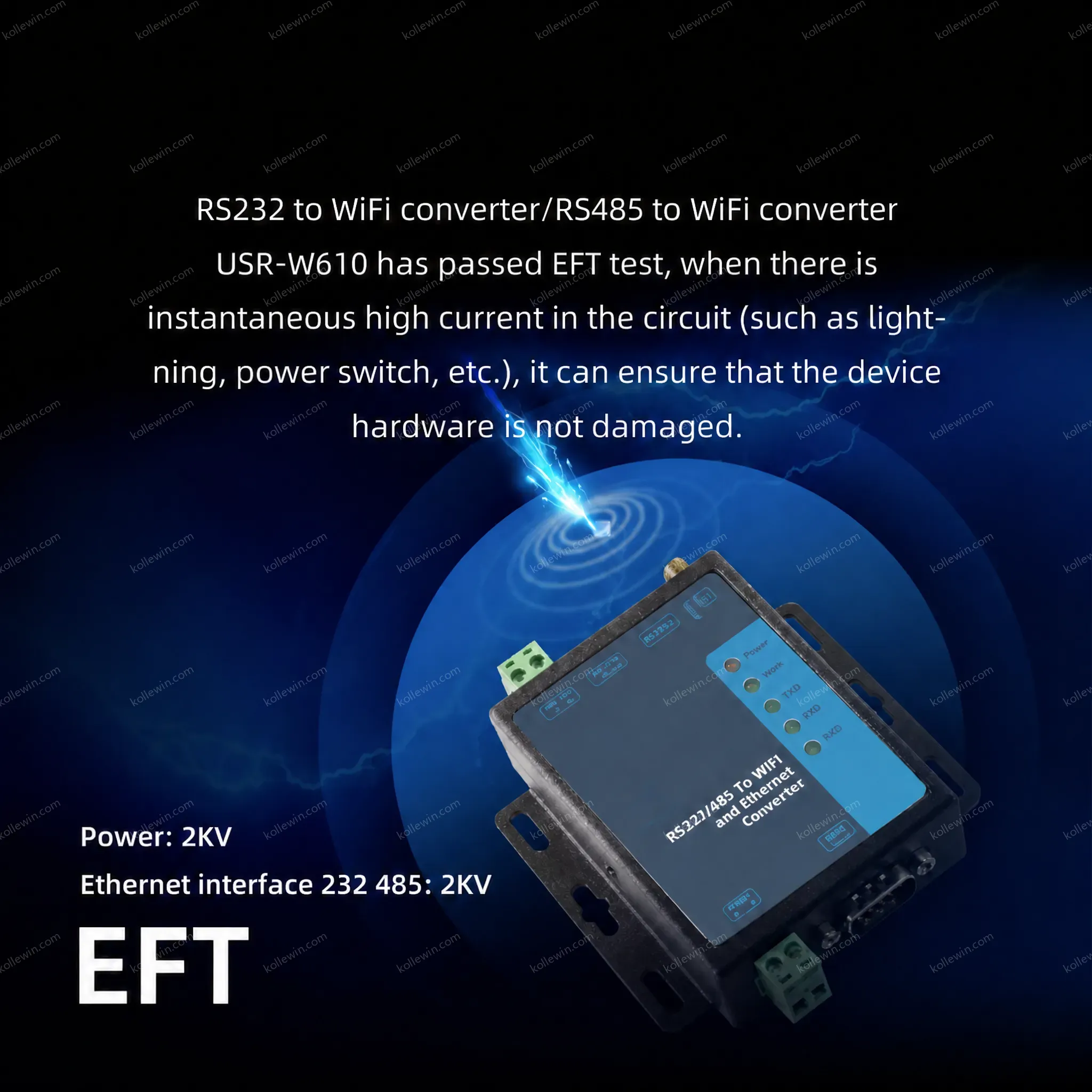 USR-W610 RS485/RS232 Support Port Modbus TCP/RTU MQTT Industrial WiFi Serial to Ethernet Converter 5-36V