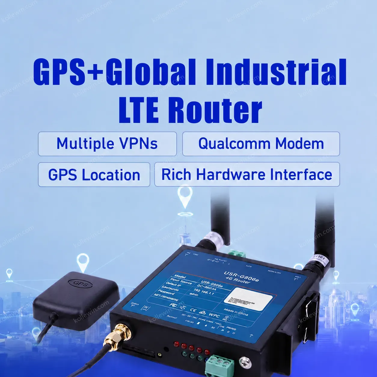 PUSR Industrial 4G LTE Router with Firewall Support 2.4GHz WiFi Multiple VPN Various Cloud Platforms USR-G806s-G