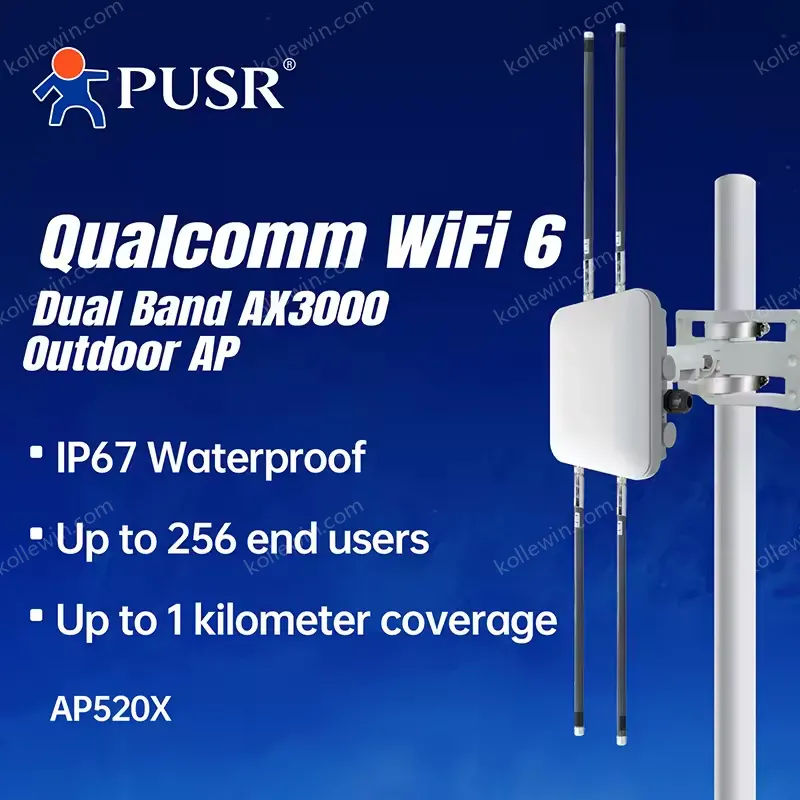 PUSR WiFi6 AX3000 Dual-Band Ceiling Outdoor AP Wifi with IP67 Water Proof up to 256 Client Device Wireless Access Point AP520X