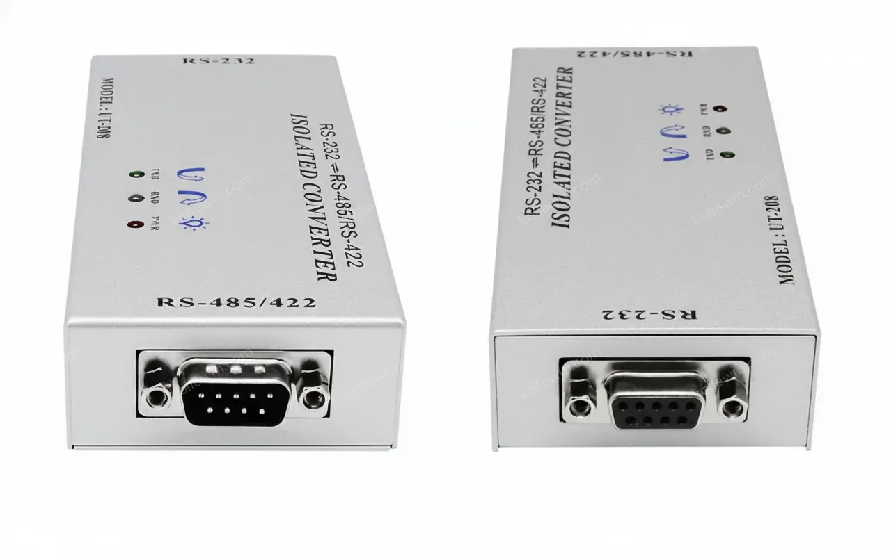 UOTEK RS-232 to RS-485 RS-422 Adapter Industrial DB9 RS232 to RS485 Converter RS422 Connector Isolation ESD Anti-Surge UT-208