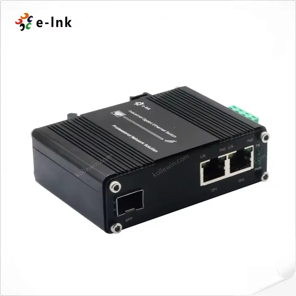 2 Port PoE + 1 Port SFP SC Fiber Industrial Grade Gigabit 30W 60W 90W PoE Media Converter CCTV Solar Networking PoE IP Cameras