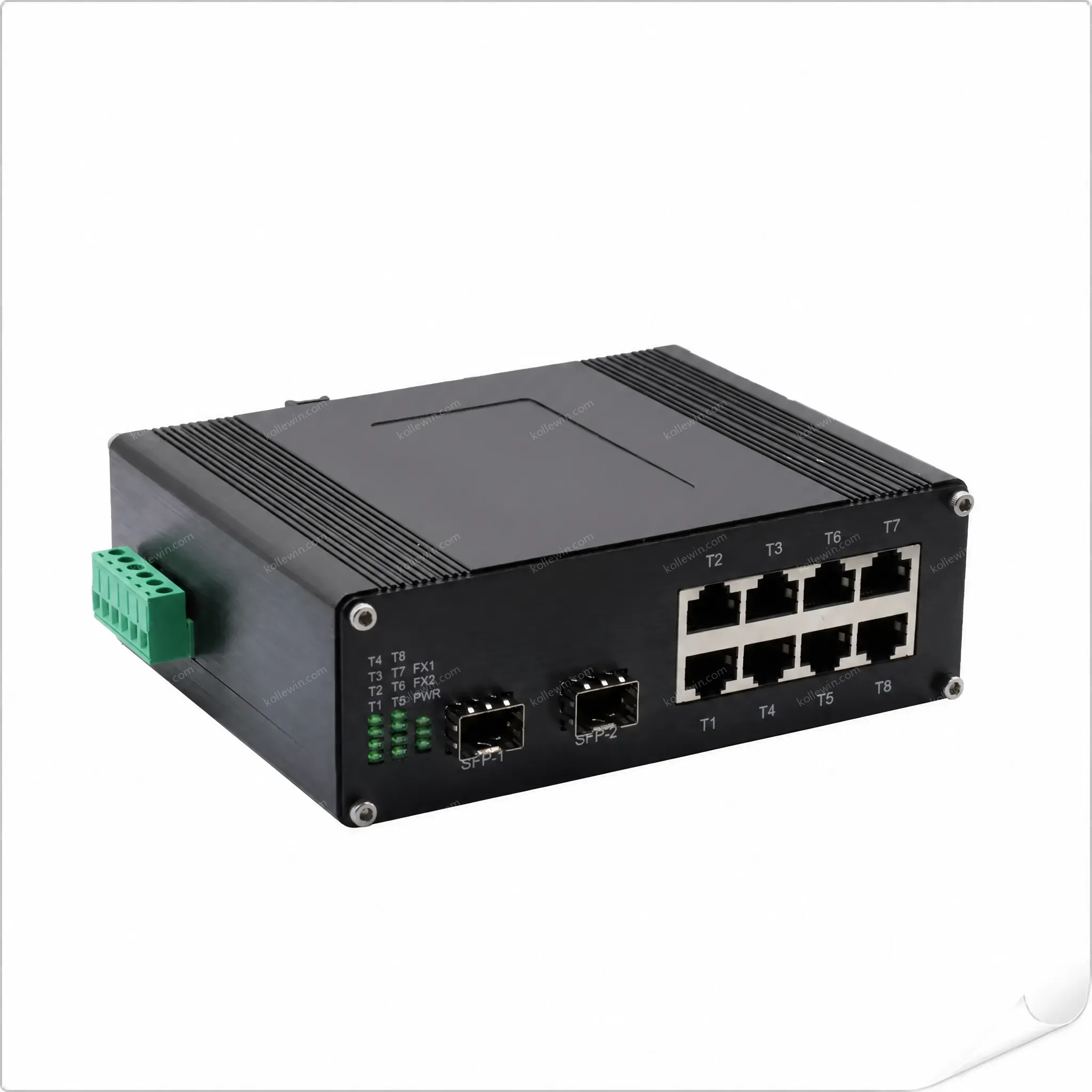 Industrial 8-port 10/100/1000Base-T + 2-port 1000BASE-X Ethernet Switch with SNMP QoS Stackable E-link