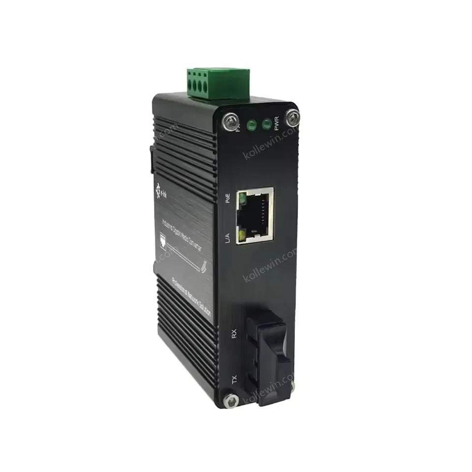 Mini Industrial 100BASE-FX to 10/100BASE-T 60W PoE++ Media Converter