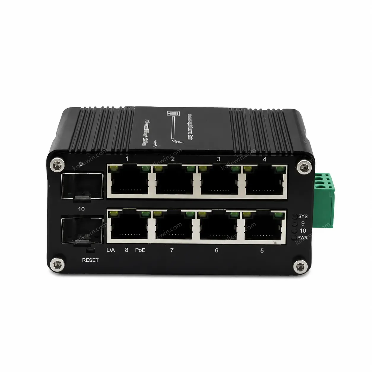 Mini Industrial Managed 8-Port 10/100/1000T 802.3at PoE + 2-Port 100/1000X SFP Ethernet Switch