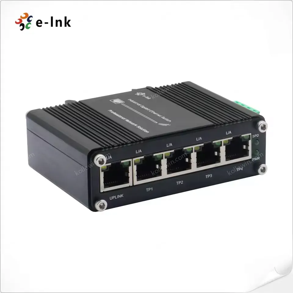 Mini Industrial 5-Port Gigabit Ethernet Switch DIN-Rail / Wall-mount IP40 Camera Aluminum Cheap