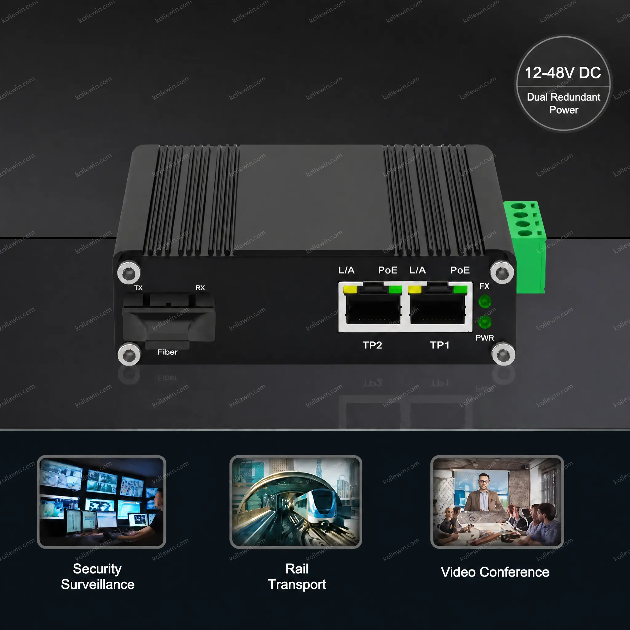 Industrial 2.5G Media Converter 10/100/1000/2500M to SFP+ Fiber Converter Metal Case for 5G Base Station CCTV Network