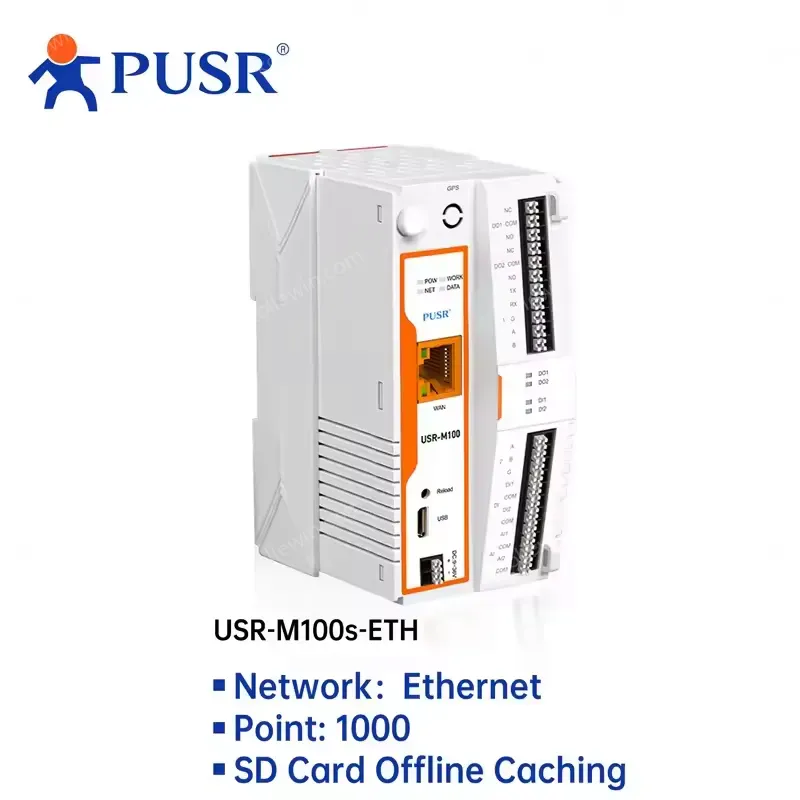 PUSR Remote IoT Gateway 4G/Ethernet Network Piont 300/1000 Edge Computing MQTT Modbus Gateway IO Extender SD Card USR-M100