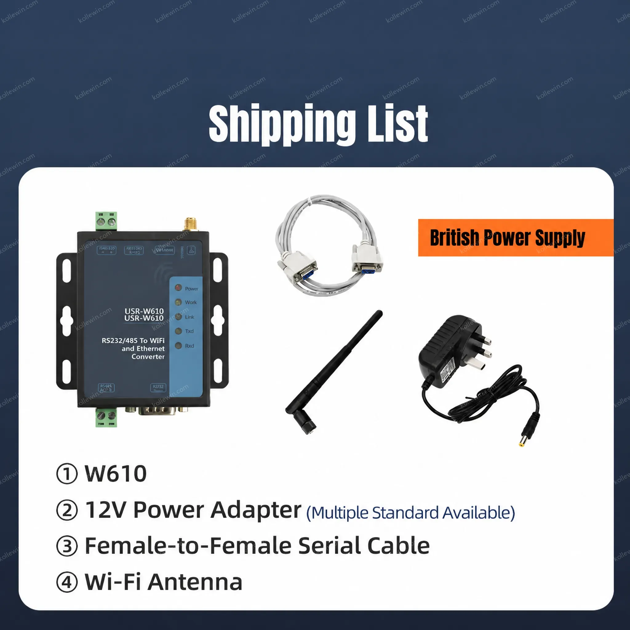 PUSR Serial RS485 RS232 to WiFi Server Converter Industrial Wireless Client Modbus Gateway MQTT Protocol W610 (Qualcomm Version)