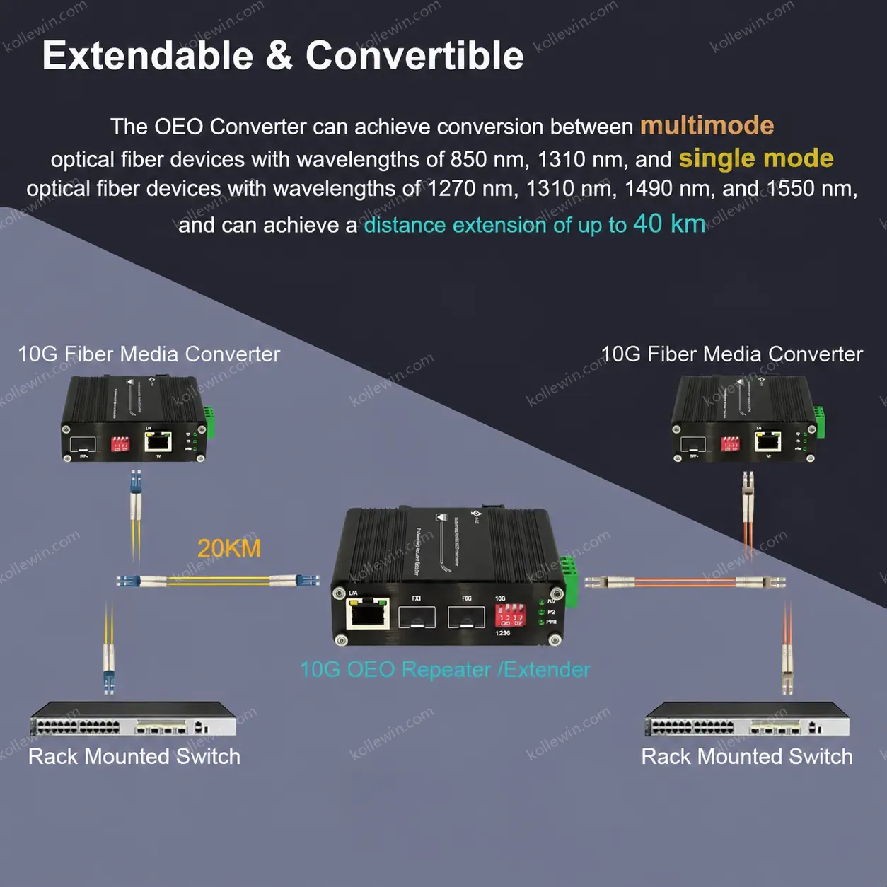 Outdoor Industrial 10G OEO Fiber Media Converter SFP+ to SFP+ with 1G Ethernet Media Converter Function Wholesale