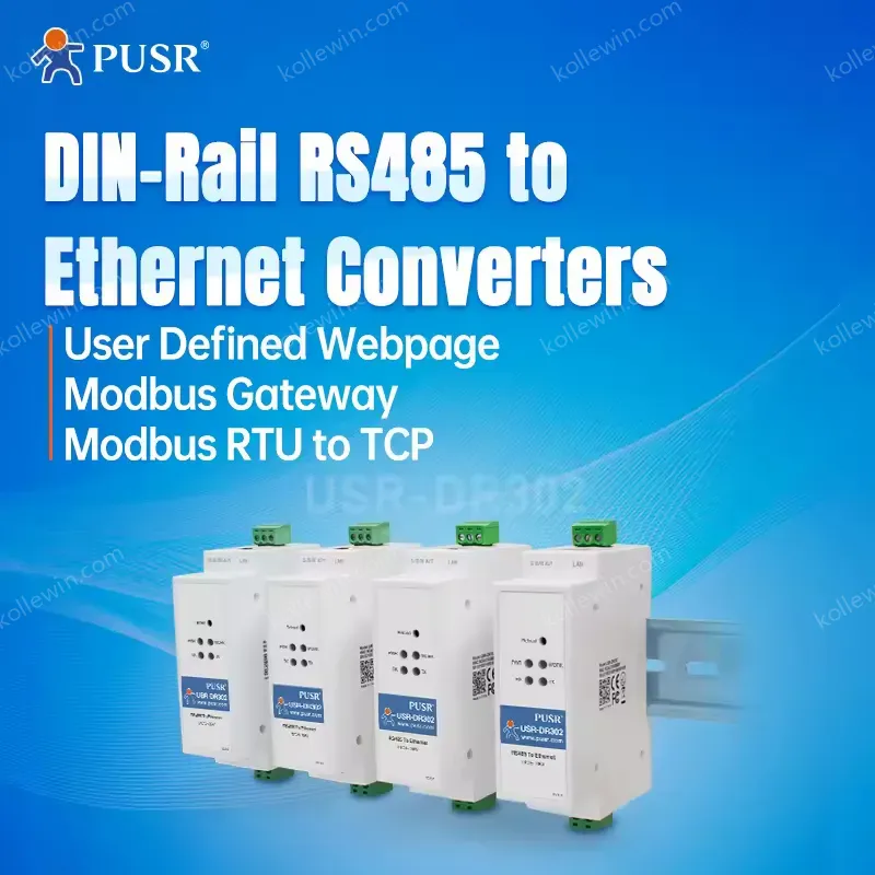 PUSR Support Modbus RTU to Modbus TCP Serial RS485 to TCP/IP Ethernet Converter USR-DR302