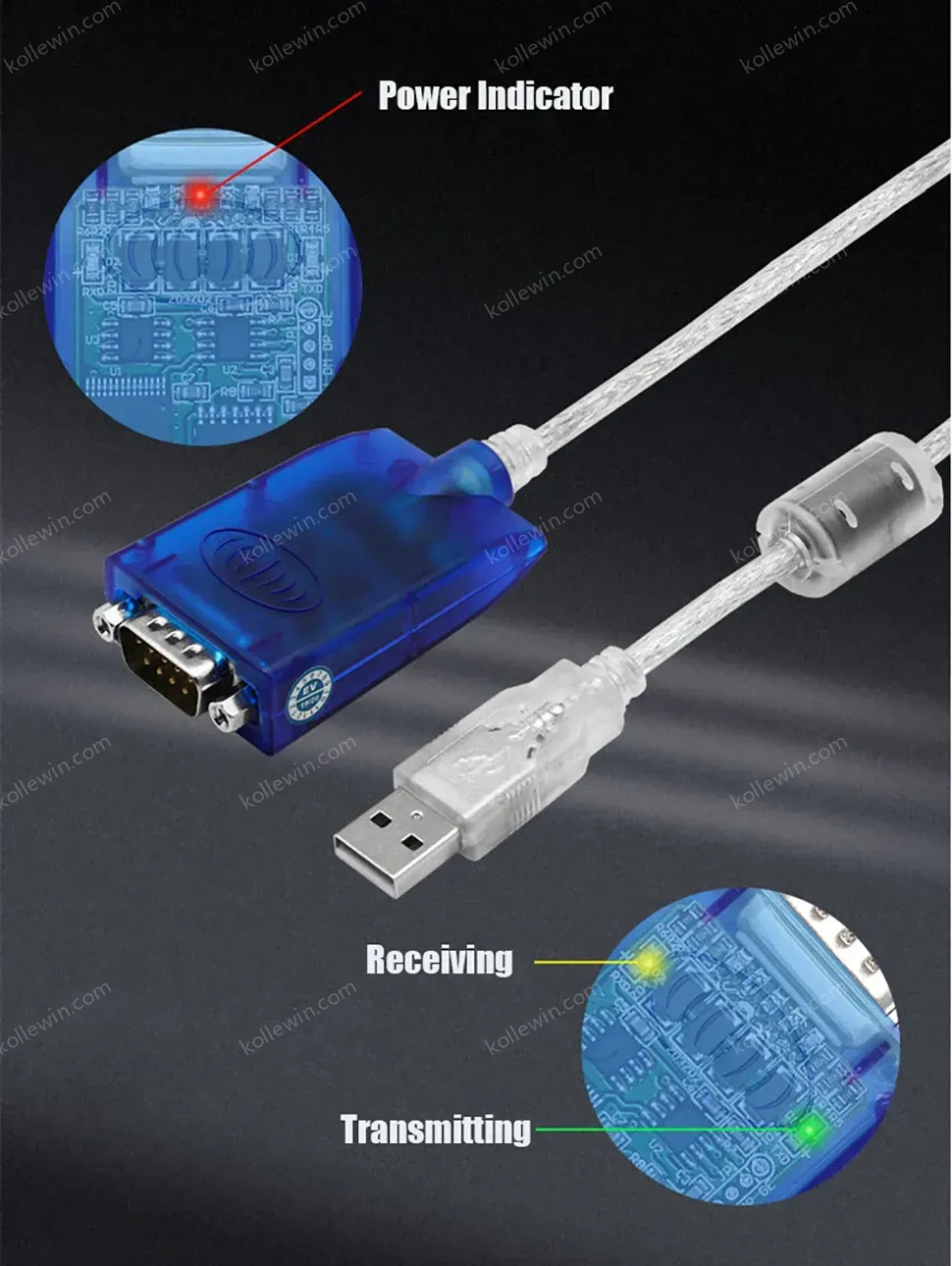 UOTEK 3M USB to RS232 Converter DB9 USB2.0 RS-232 Conversion Cable Serial Connector COM Adapter with Imported Chip UT-880J