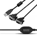 UOTEK Industrial Grade USB to RS-232 Converter USB2.0 to RS232 2 Ports Cable DB9 Com Expansion Connector UT-8812 Adapter