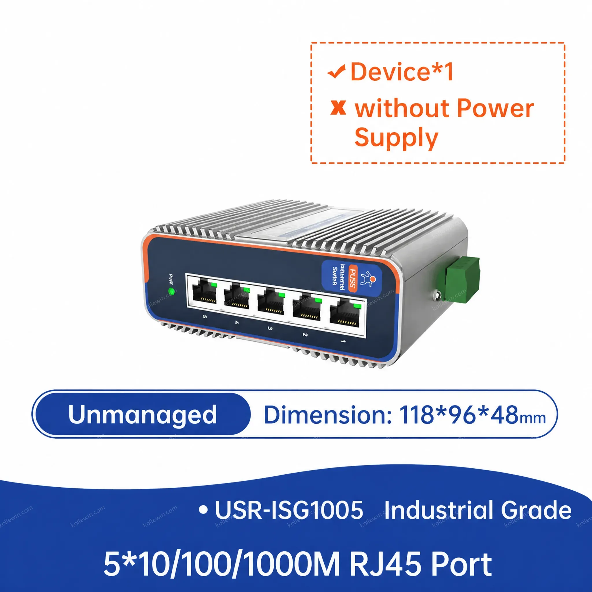 PUSR 5/8 Ports With 10/100/1000Mbps Gigabit Industrial Ethernet Switch Aluminum Housing Effective Cooling USR-ISG/ISF