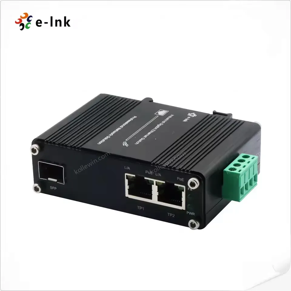 2 Port PoE + 1 Port SFP SC Fiber Industrial Grade Gigabit 30W 60W 90W PoE Media Converter CCTV Solar Networking PoE IP Cameras