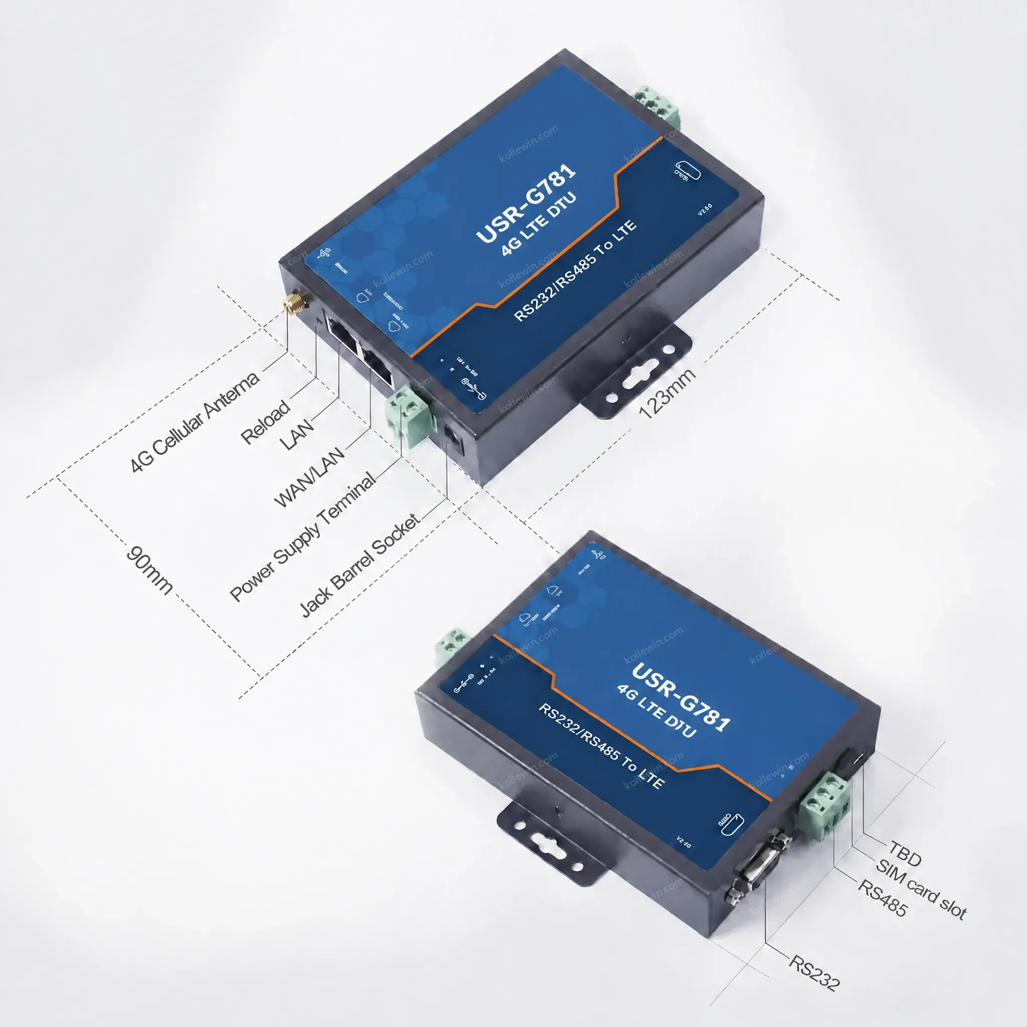 USRIOT USR-G786-E Industrial Serial Cellular 4G LTE Modem Wireless Router Network with 2-Year Warranty RS232/RS485 Interface
