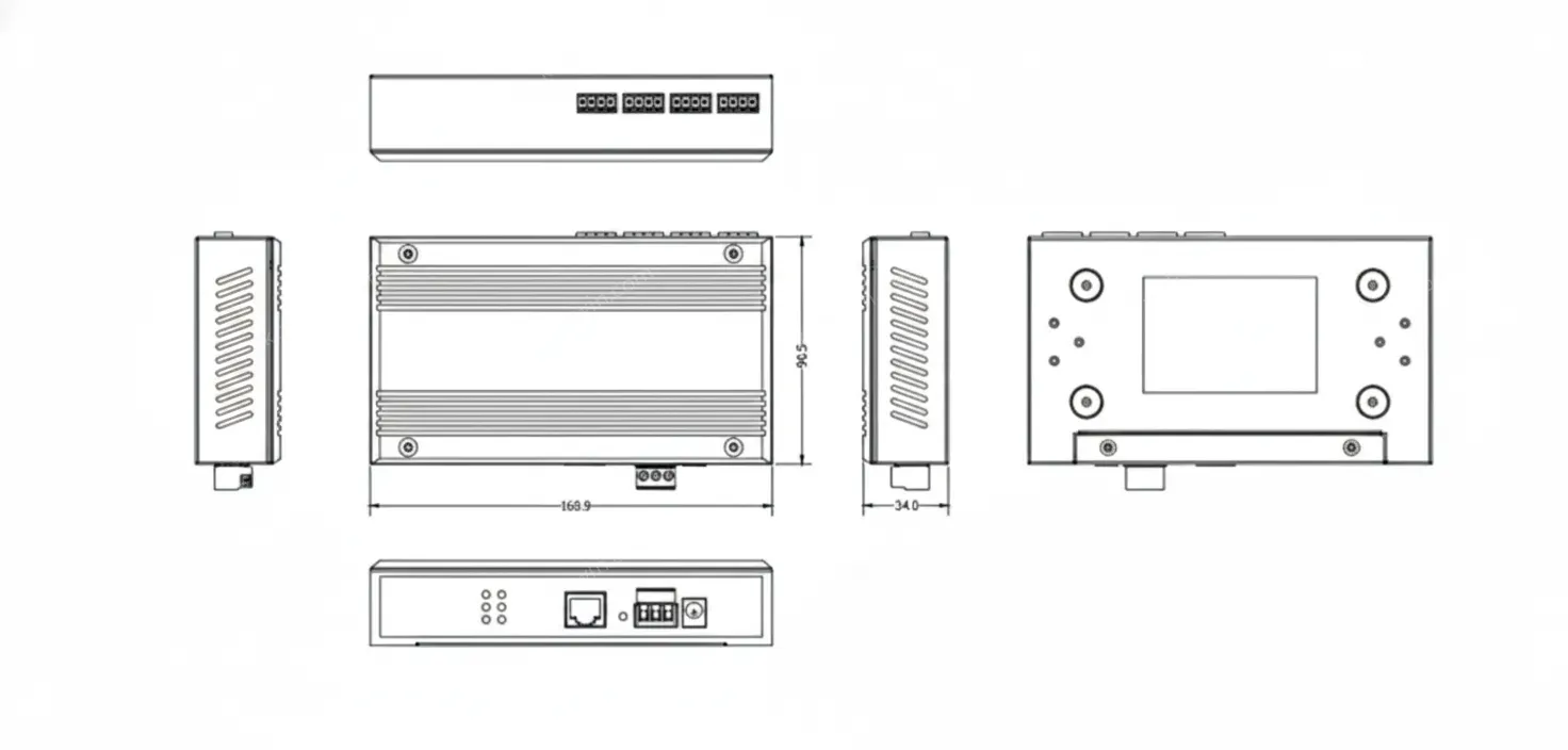 UOTEK 10M/100M Ethernet to 4 Ports CANBUS-FD Protocol Converter CAN2.0 CANFD Protocols RJ-45 Adapter UT-6504-FD