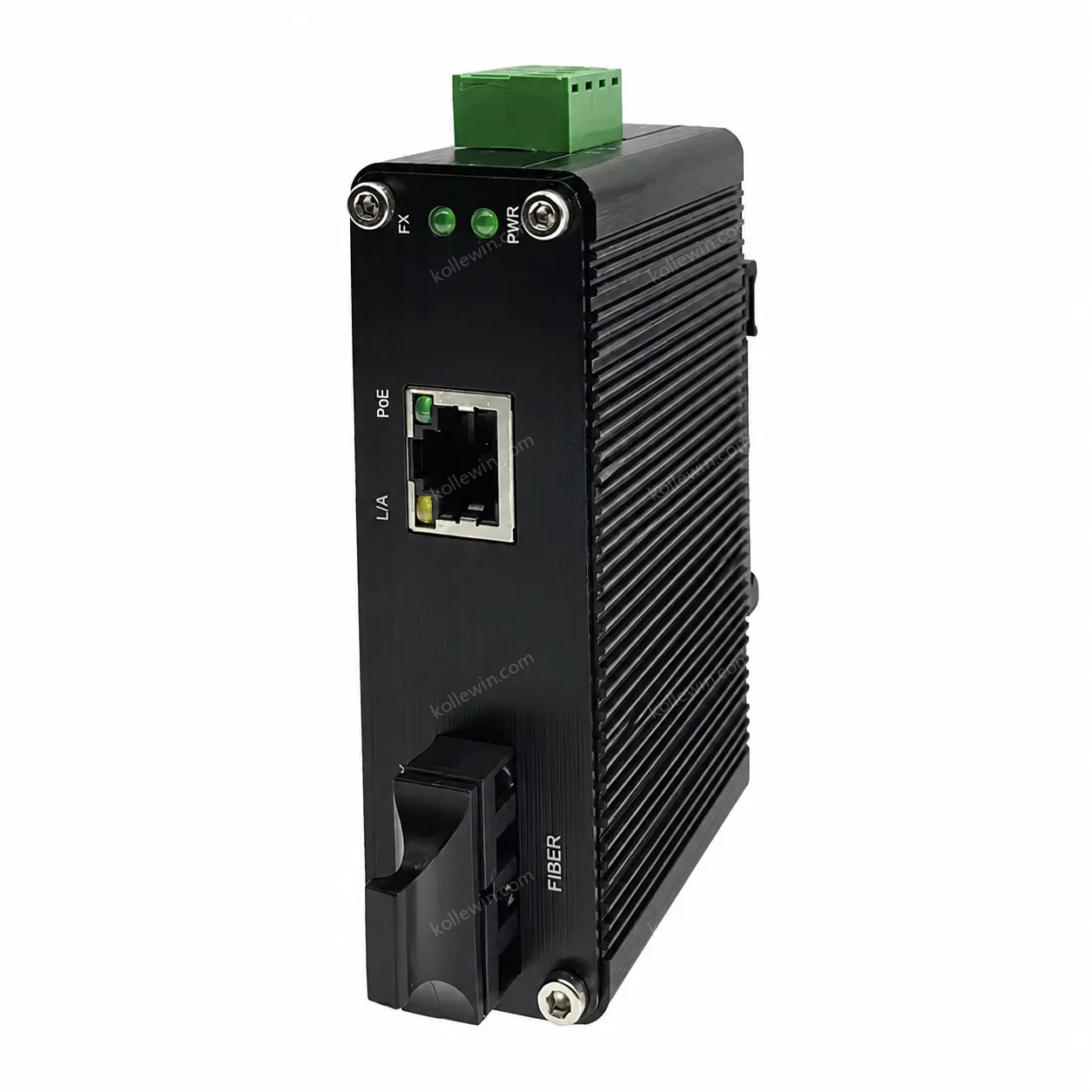 E-link Mini Industrial 100BASE-FX to 10/100BASE-T 30W PoE+ Media Converter LNK-IMC1100PS-20