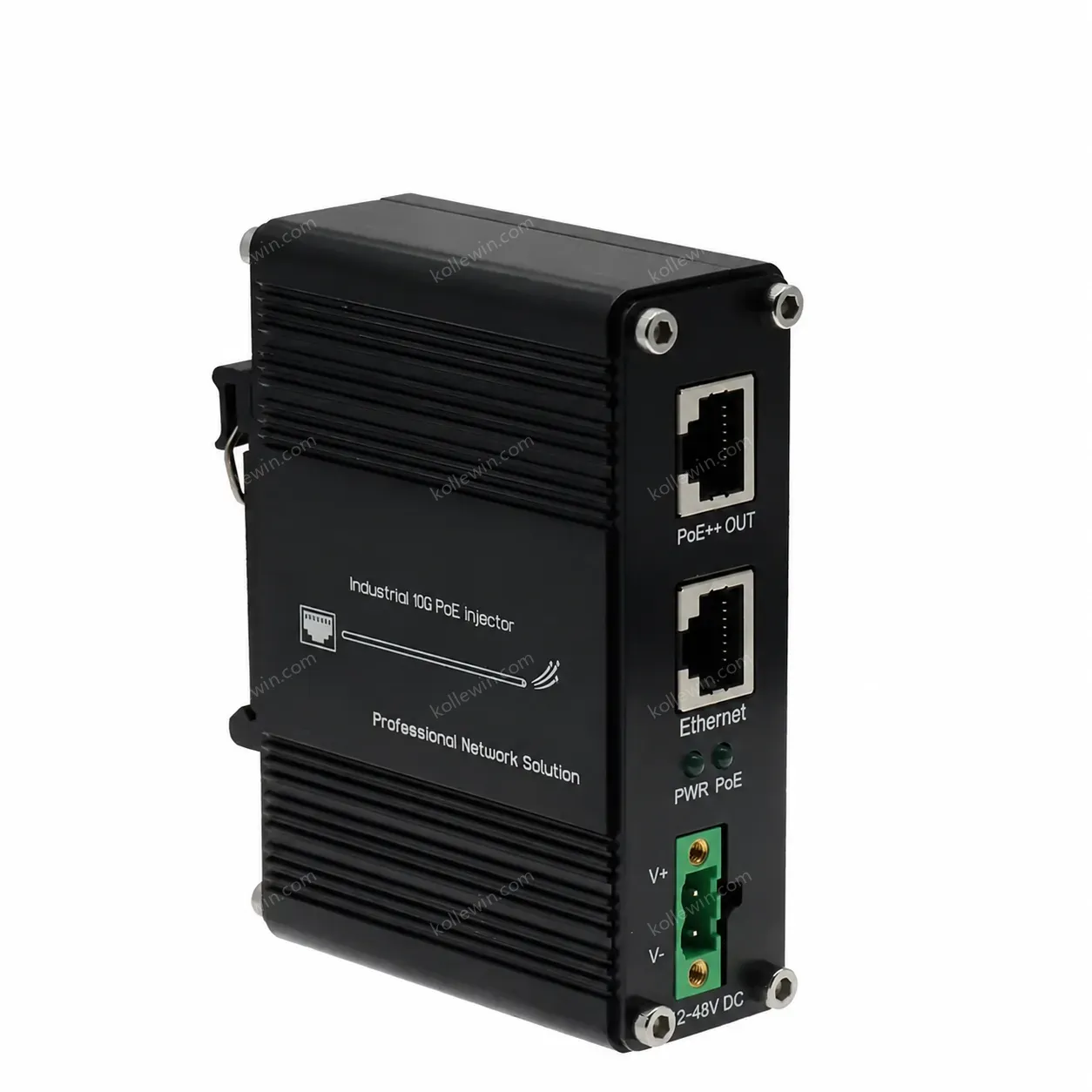Mini 10G PoE Injector 802.3at 12 ~48VDC Power Input Industrial 10G PoE+ 60W Injector PoE Adapter