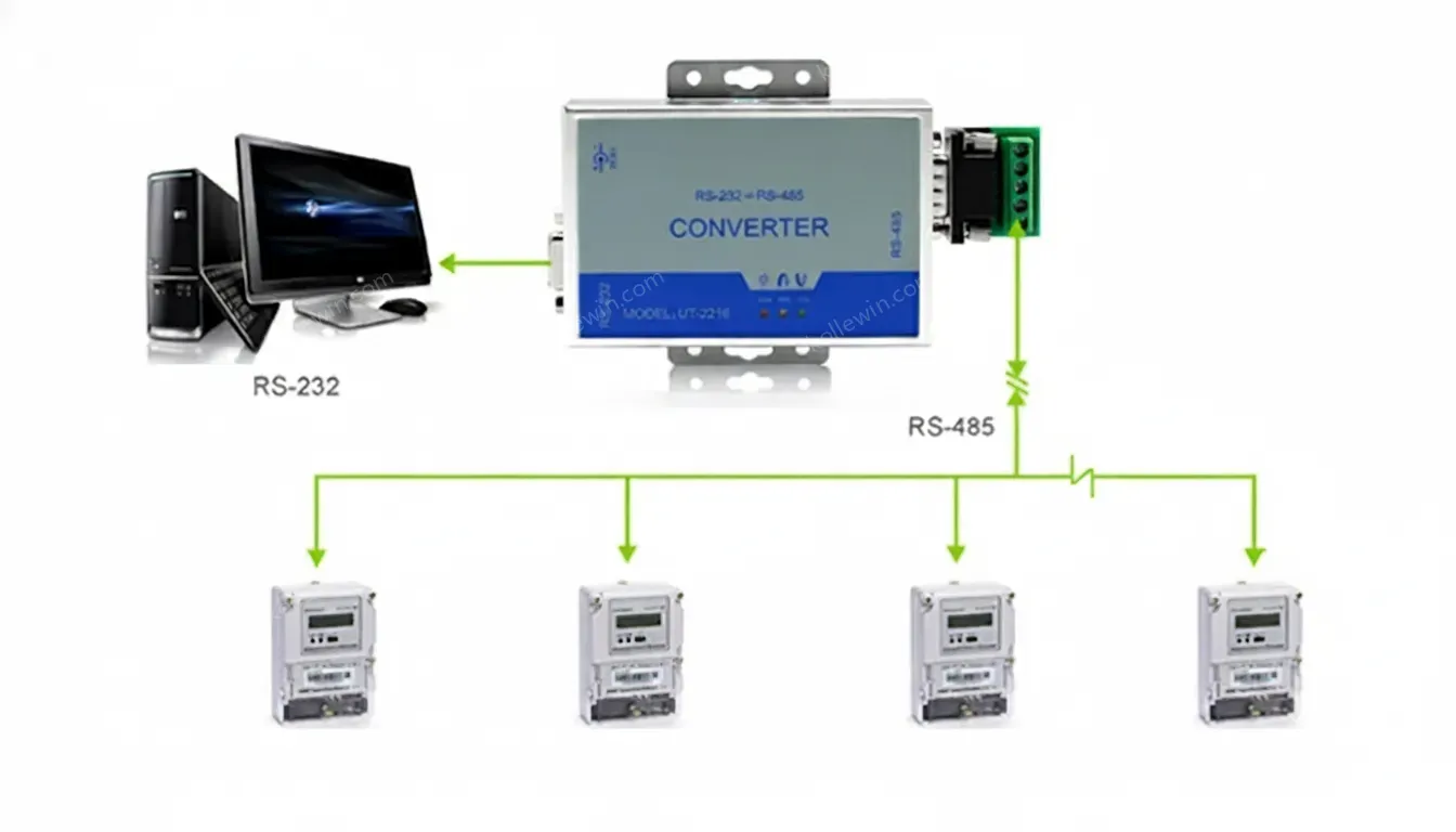 UOTEK RS-232 to RS-485 Converter Asynchronous Half-duplex Mode RS232 RS485 Converter Adapter UT-2216