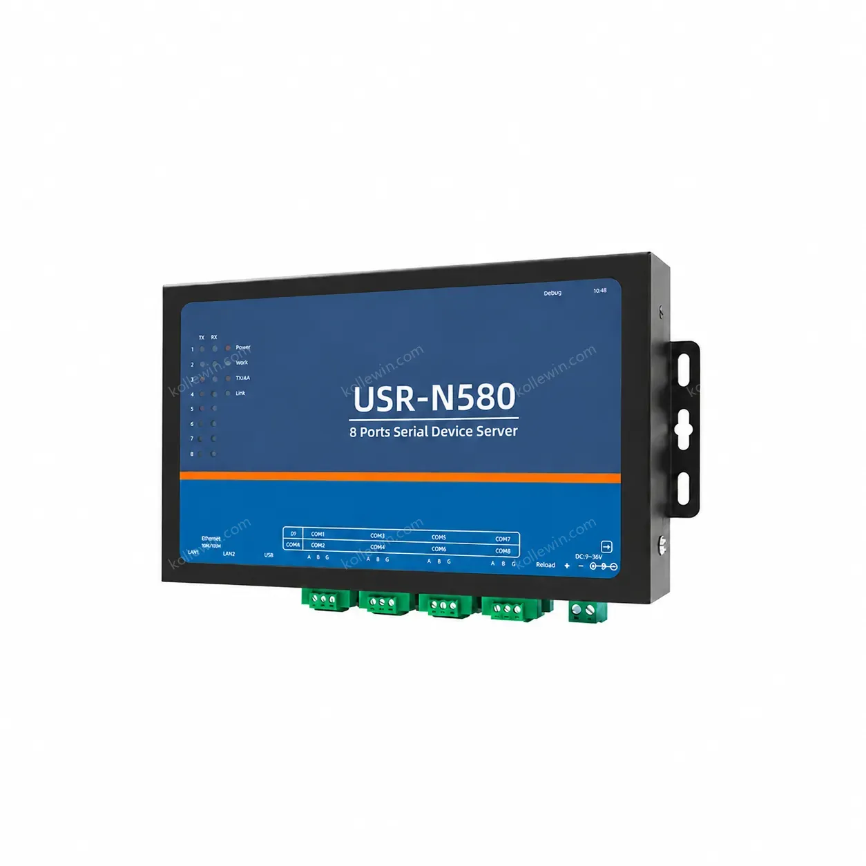 USR-N580 Serial Device Server 8 Ports RS485 Ethernet Converter Supports SSL/TLS MQTT Modbus Gateway Cloud Edge Computing 2-Year