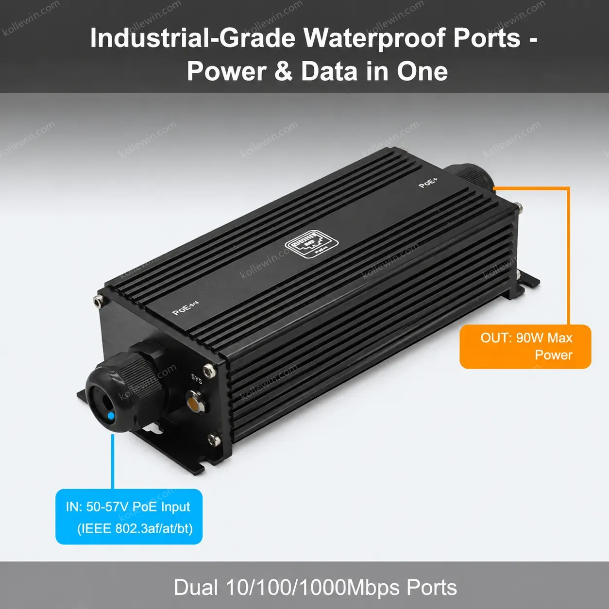 Industrial IP67 Gigabit Extender with PoE++ Support Wide -40°C~80°C Range Wall Mount for Harsh Environments 1 X Input 3 X Output
