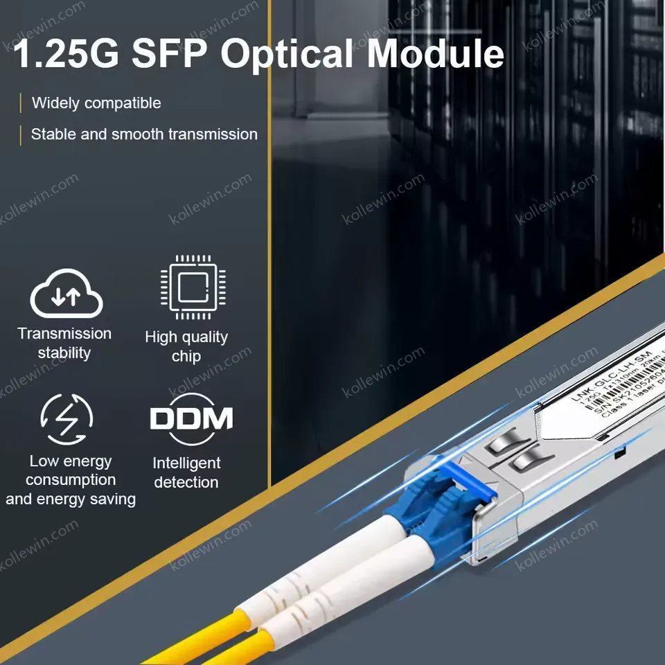 1.25G SFP Module with Digital Diagnostic Monitoring SMF Duplex LC 20KM Fiber Optical Transceiver