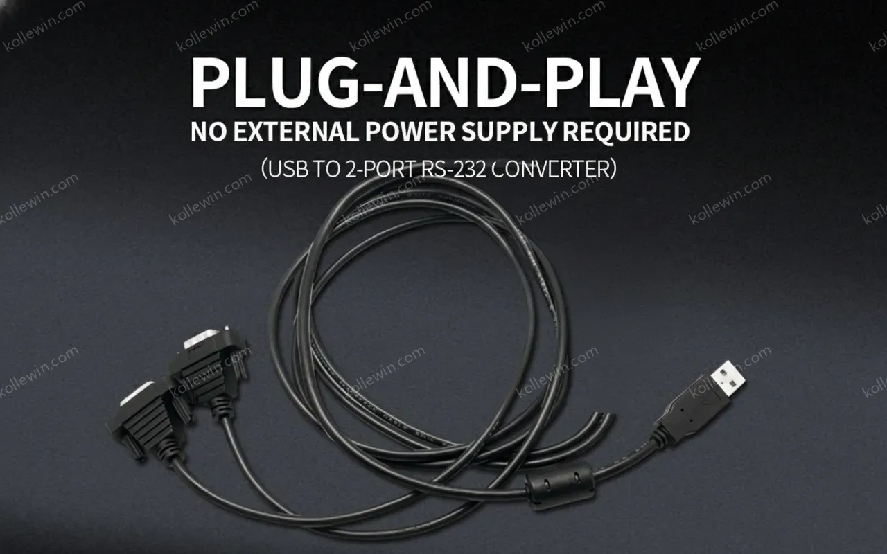 UOTEK Industrial Grade USB to RS-232 Converter USB2.0 to RS232 2 Ports Cable DB9 Com Expansion Connector UT-8812 Adapter