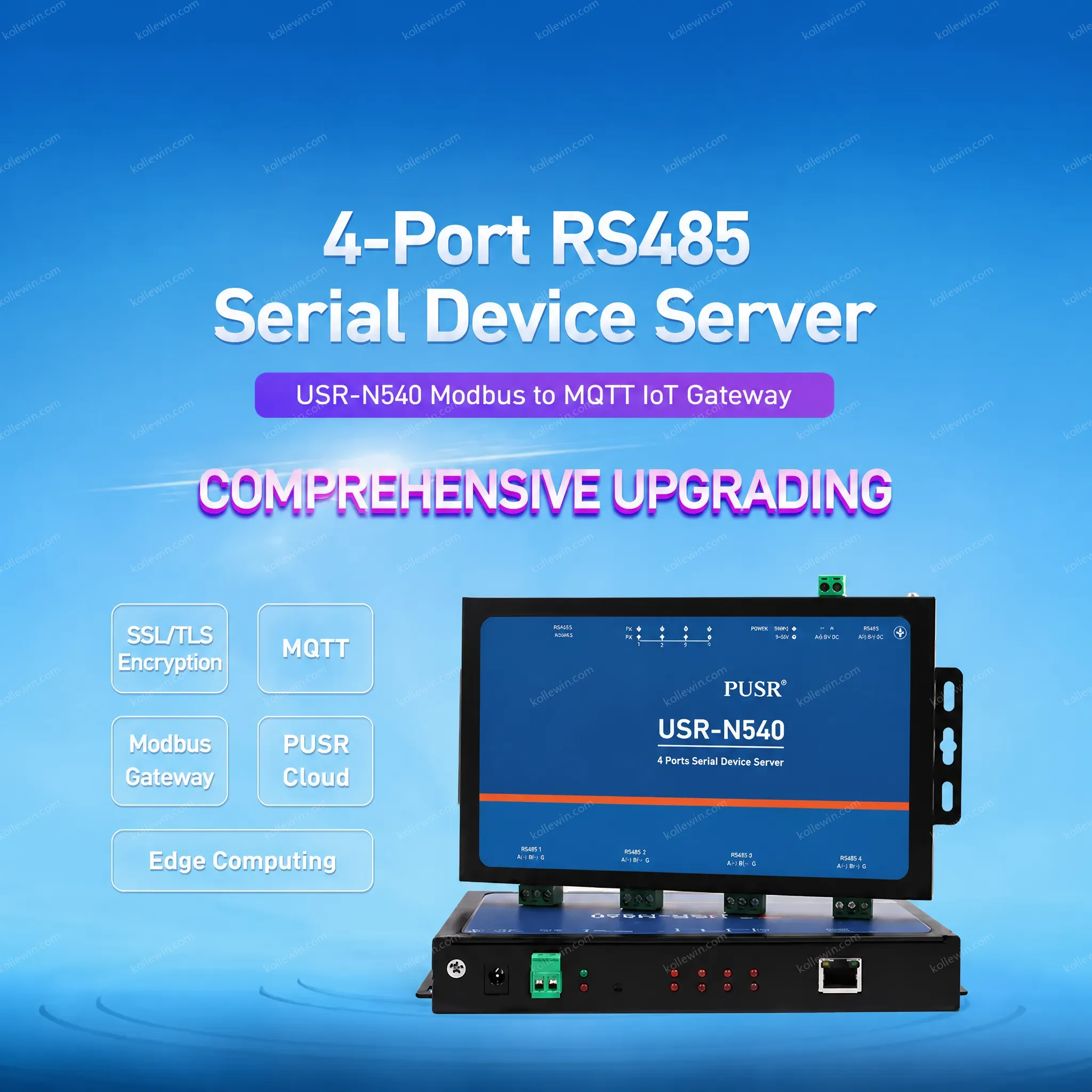 USR-N540 H7-4 Version 4 Ports Serial Server RS485 Ethernet Converter IoT Device Modbus Gateway MQTT/SSL DC 9-36V 2-Year Warranty