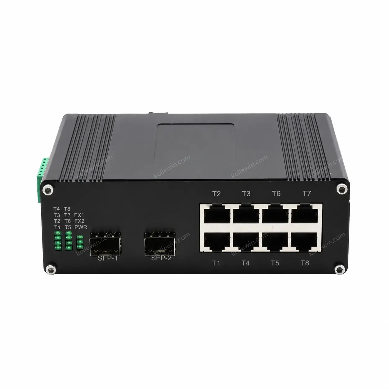Industrial 8-port 10/100/1000Base-T + 2-port 1000BASE-X Ethernet Switch with SNMP QoS Stackable E-link