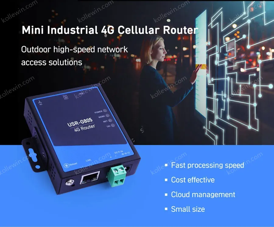 PUSR Industrial Cellular Wireless Router WiFi ethernet 4g Lte VPN With Sim Card telemanagement Qualcomm cellular module USR-G805