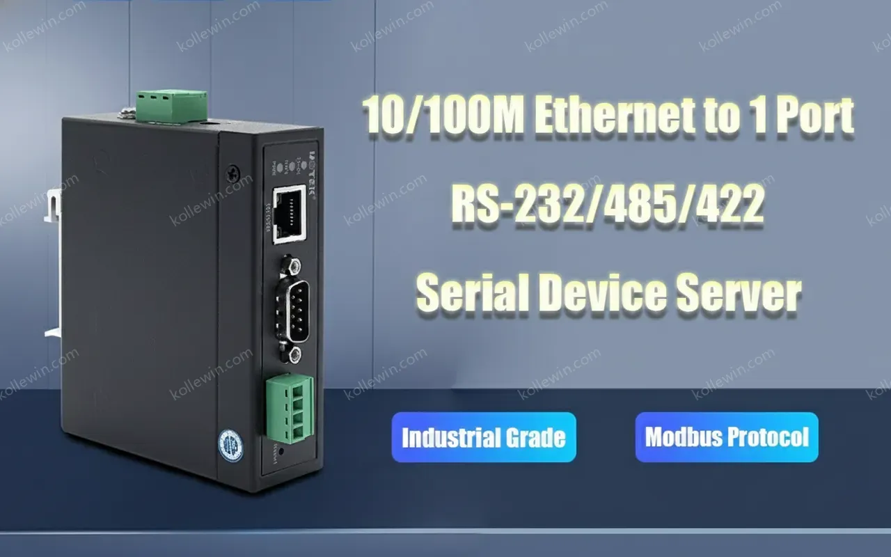 UOTEK 10/100M Ethernet to 1 Port RS-232/485/422 Serial Device Server Support MCP VCOM Virtual Serial Port UT-6801A