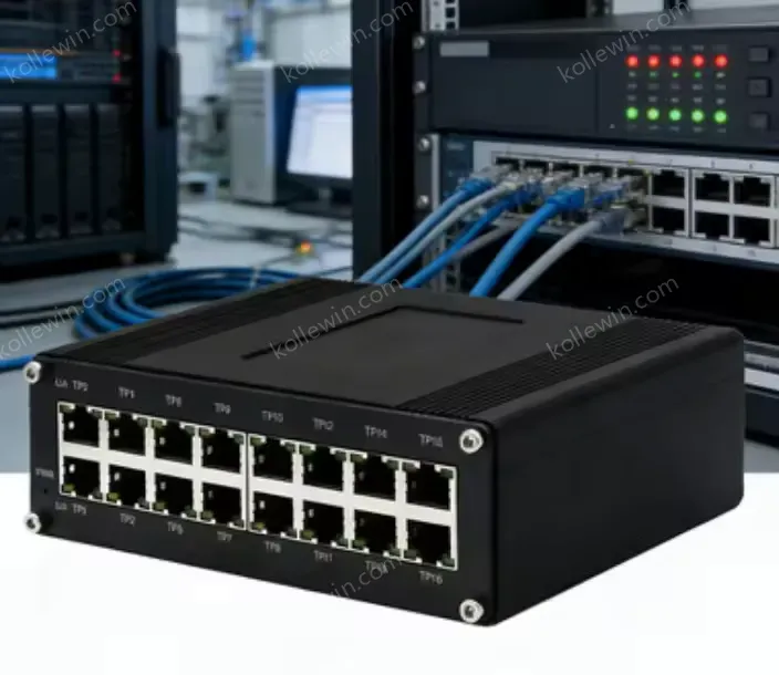 16 Port Switch 10/100/1000T Gigabit Compact Mini Industrial Din Rail Network Switch