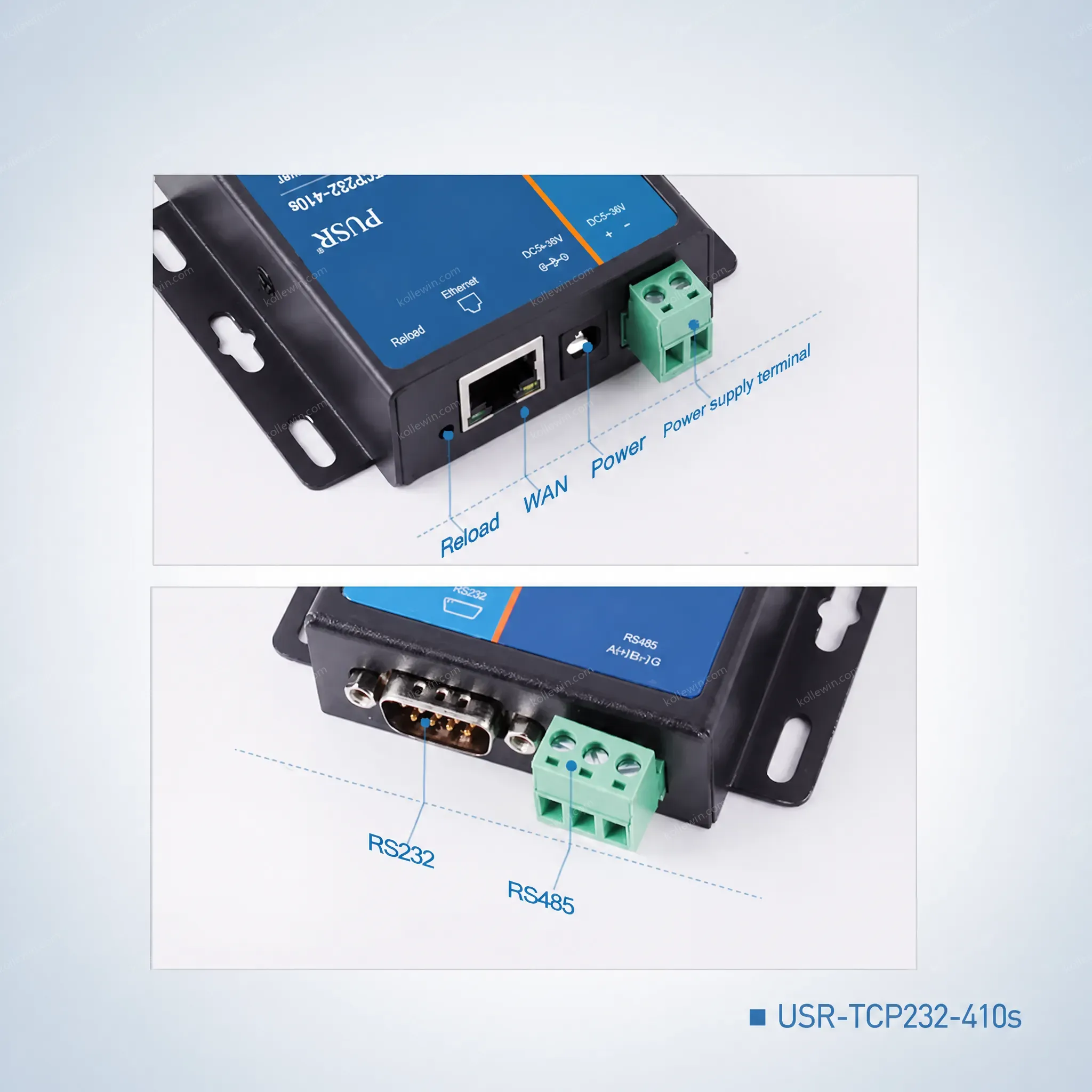 USR-TCP232-410S-RT RS485 RS232 to Ethernet IoT Devices Software Hardware Dual Watchdog Support Transparent TCP/UDP/HTTP