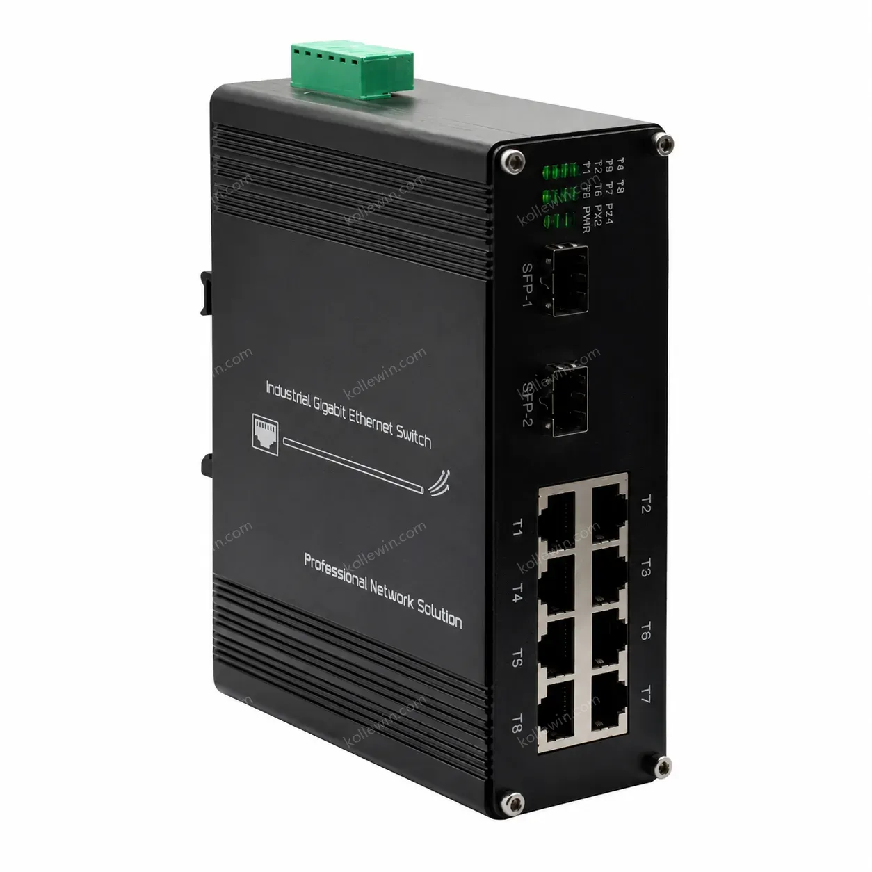 Industrial 8-port 10/100/1000Base-T + 2-port 1000BASE-X Ethernet Switch with SNMP QoS Stackable E-link